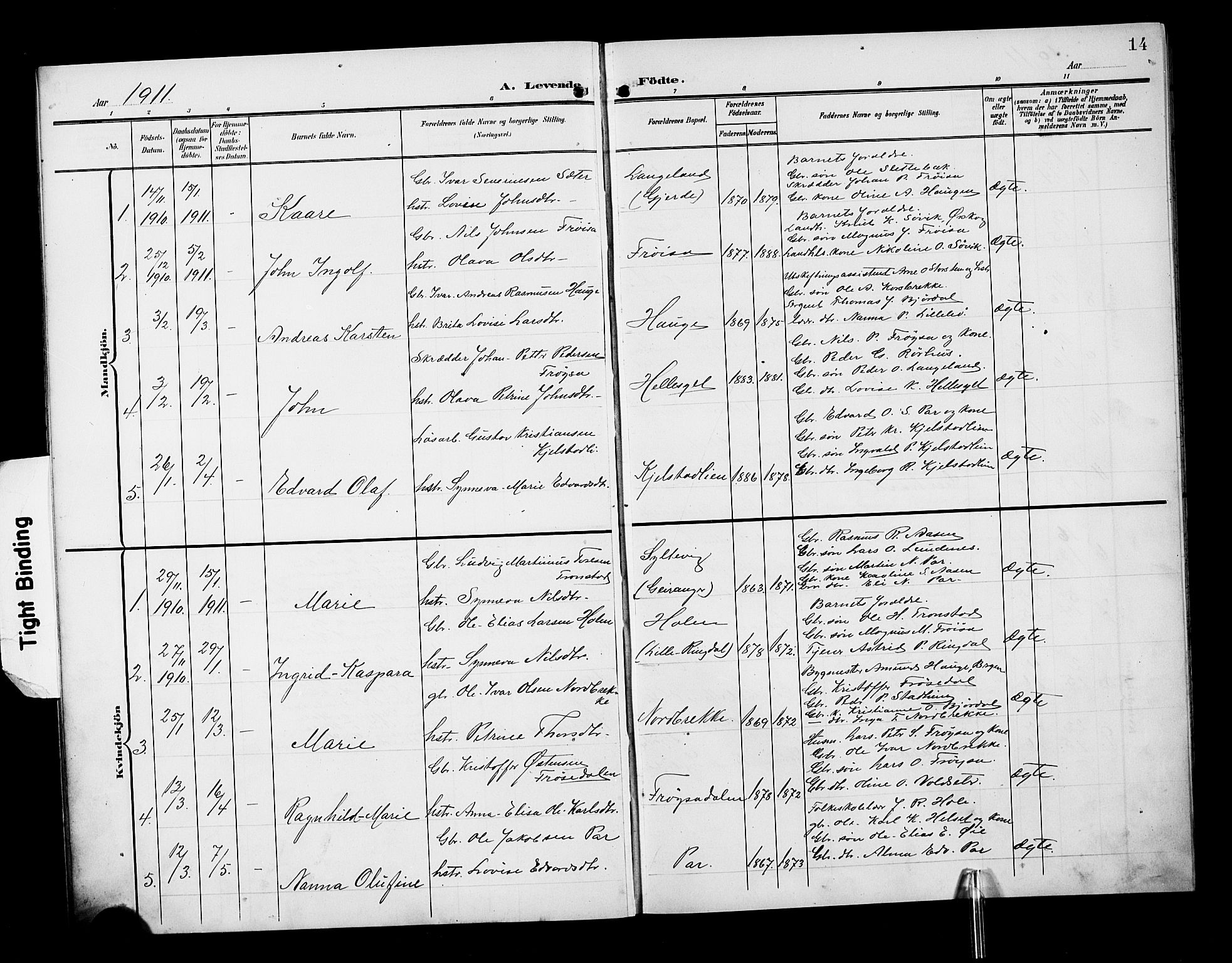 Ministerialprotokoller, klokkerbøker og fødselsregistre - Møre og Romsdal, SAT/A-1454/517/L0231: Parish register (copy) no. 517C04, 1904-1918, p. 14
