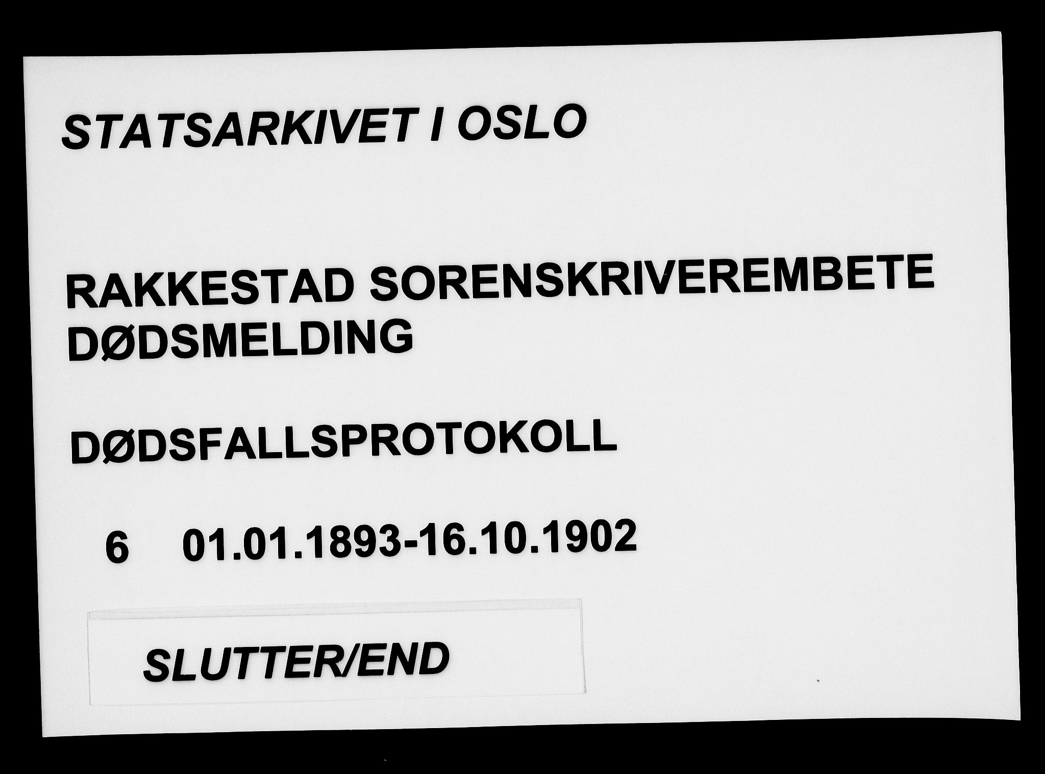 Rakkestad sorenskriveri, SAO/A-10686/H/Ha/Haa/L0006: Dødsanmeldelsesprotokoller, 1893-1902