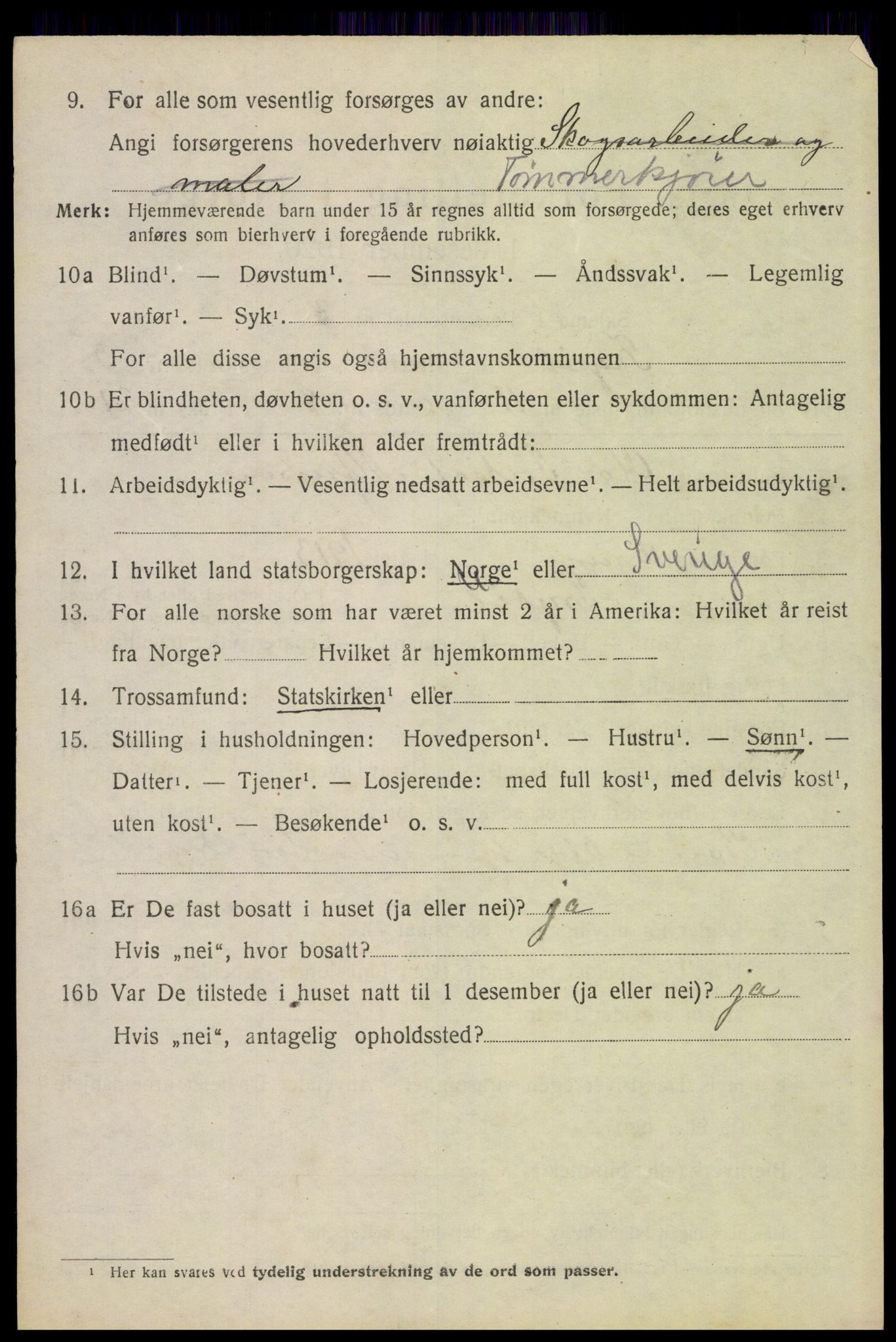 SAH, 1920 census for Trysil, 1920, p. 4420
