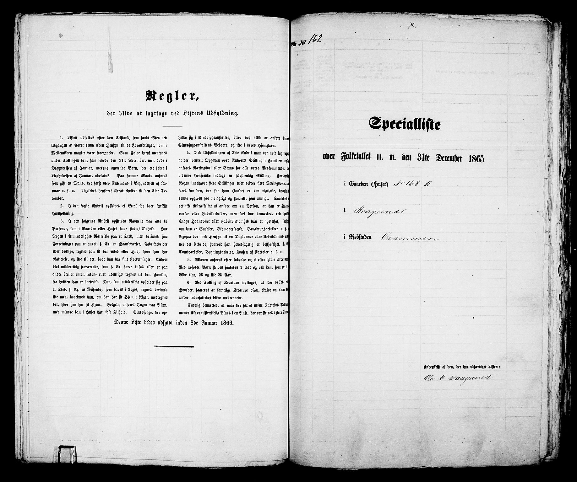 RA, 1865 census for Bragernes in Drammen, 1865, p. 350