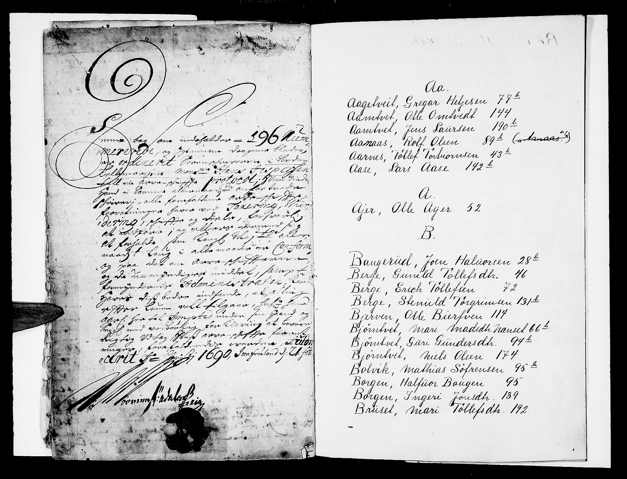 Nedre Telemark sorenskriveri, AV/SAKO-A-135/H/Hb/Hba/L0003: Skifteprotokoll
, 1690-1696
