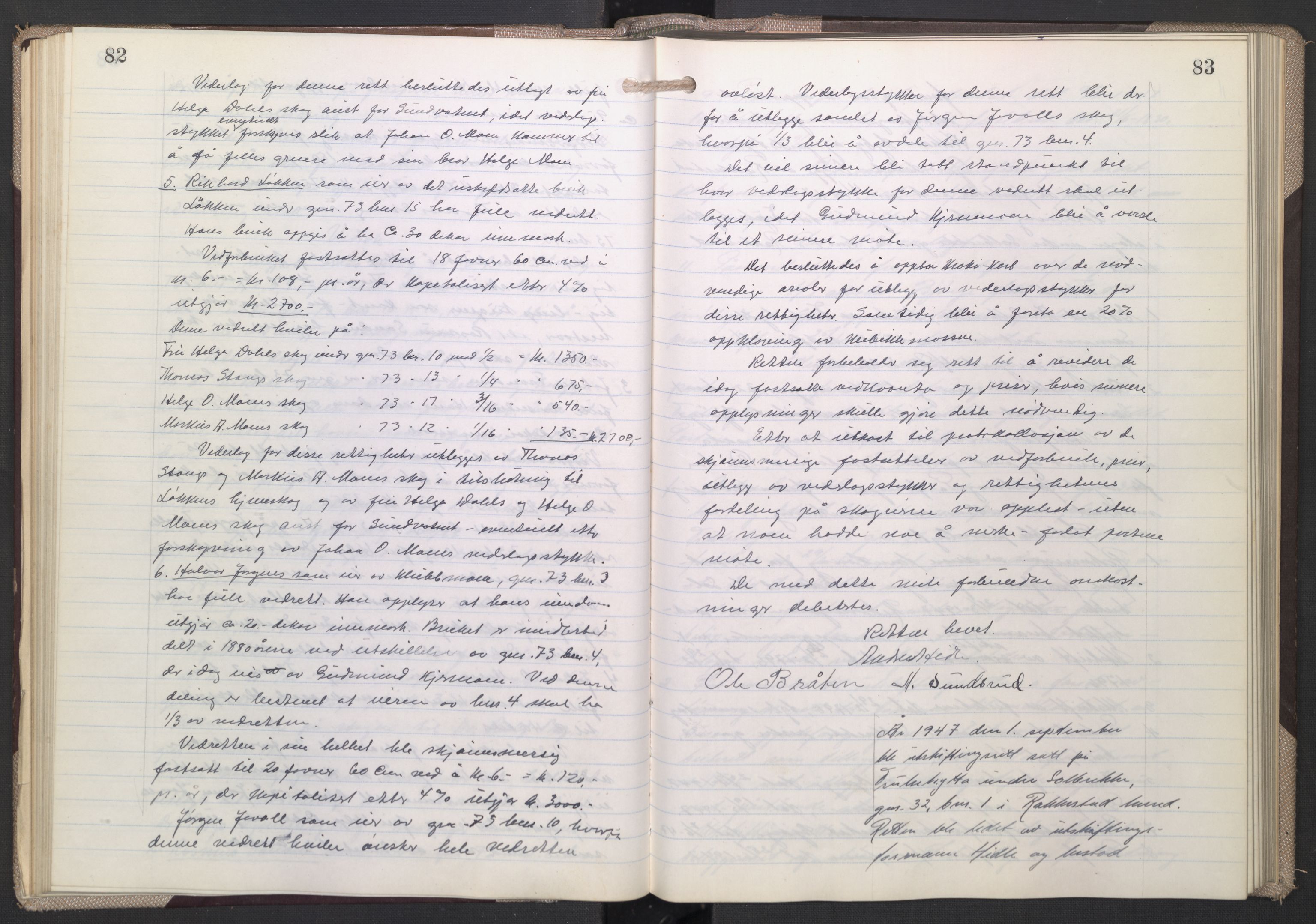 Østfold jordskifterett, AV/SAO-A-10240/F/Fc/L0008: Forhandlingsprotokoller, 1947-1950, p. 82-83