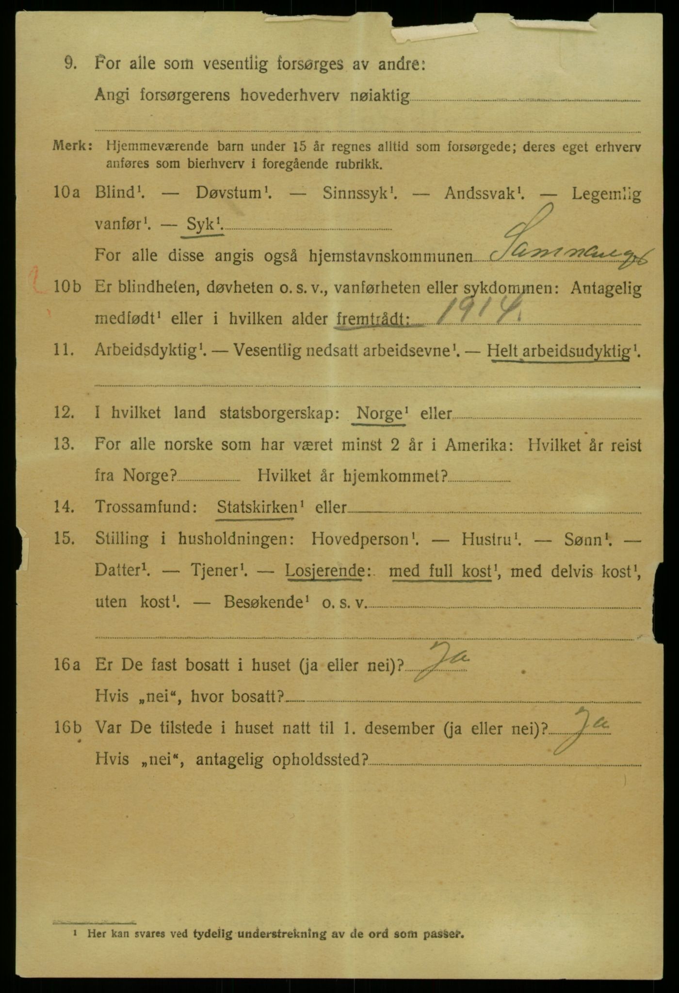 SAB, 1920 census for Samnanger, 1920, p. 3524