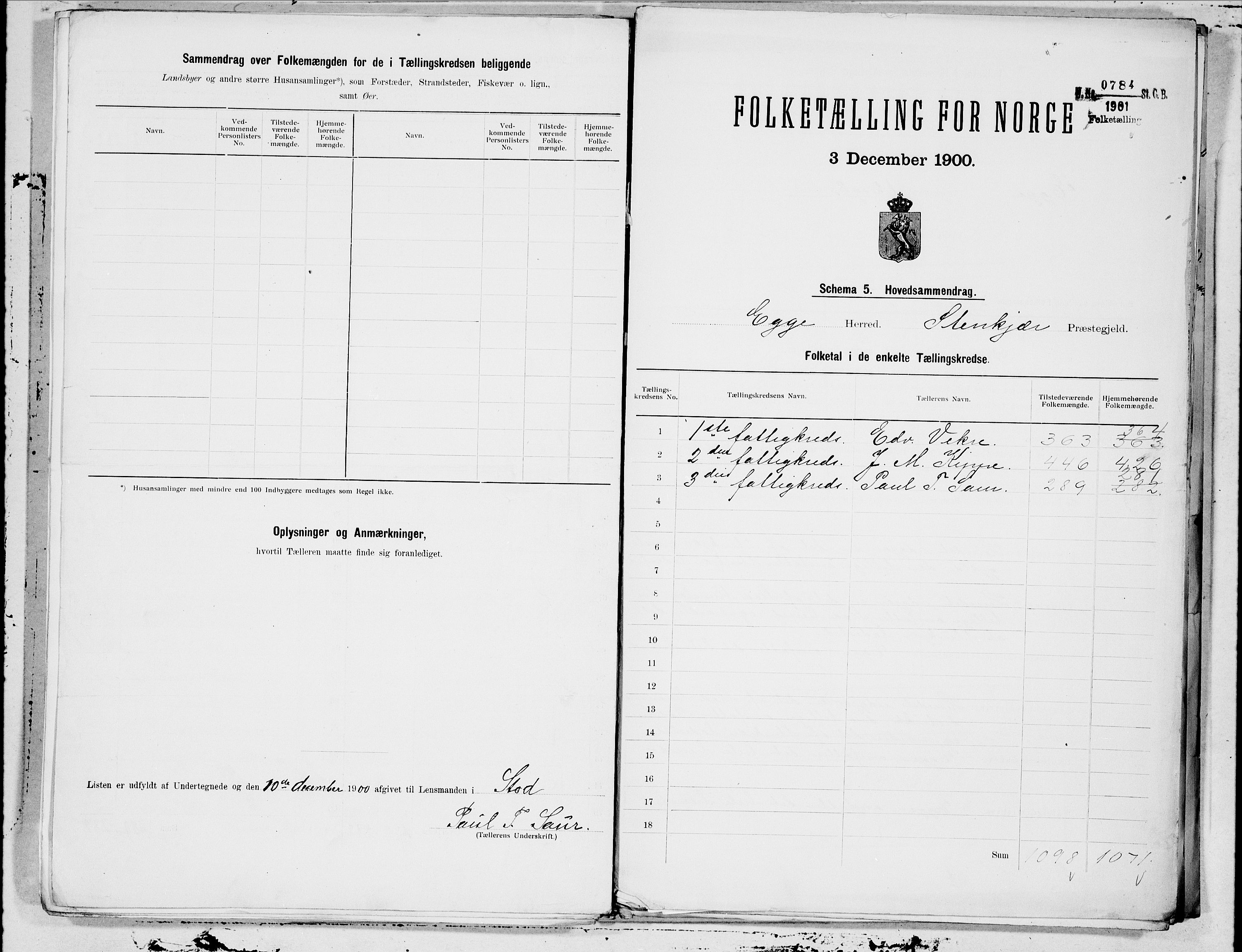 SAT, 1900 census for Egge, 1900, p. 8