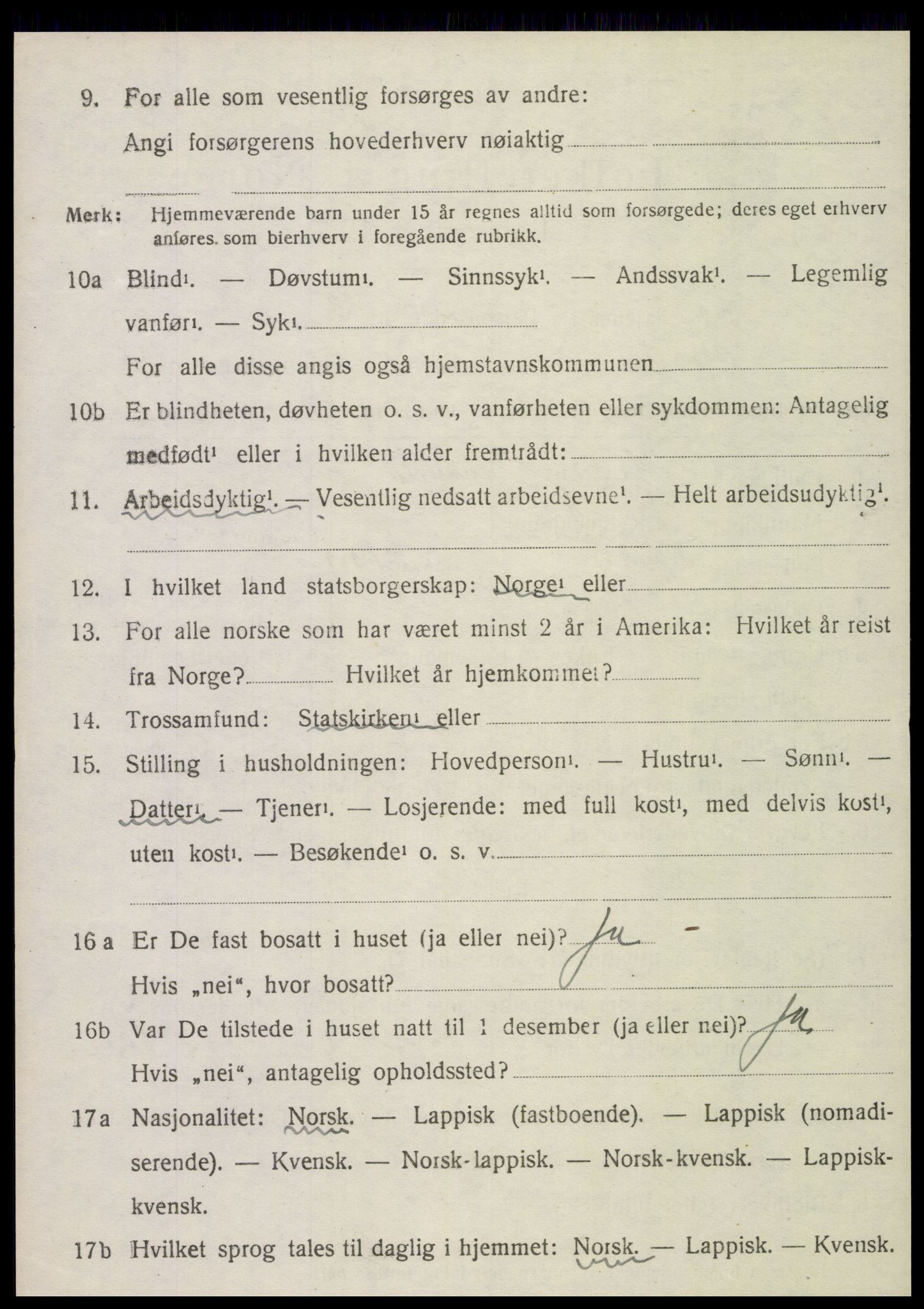 SAT, 1920 census for Sparbu, 1920, p. 4836