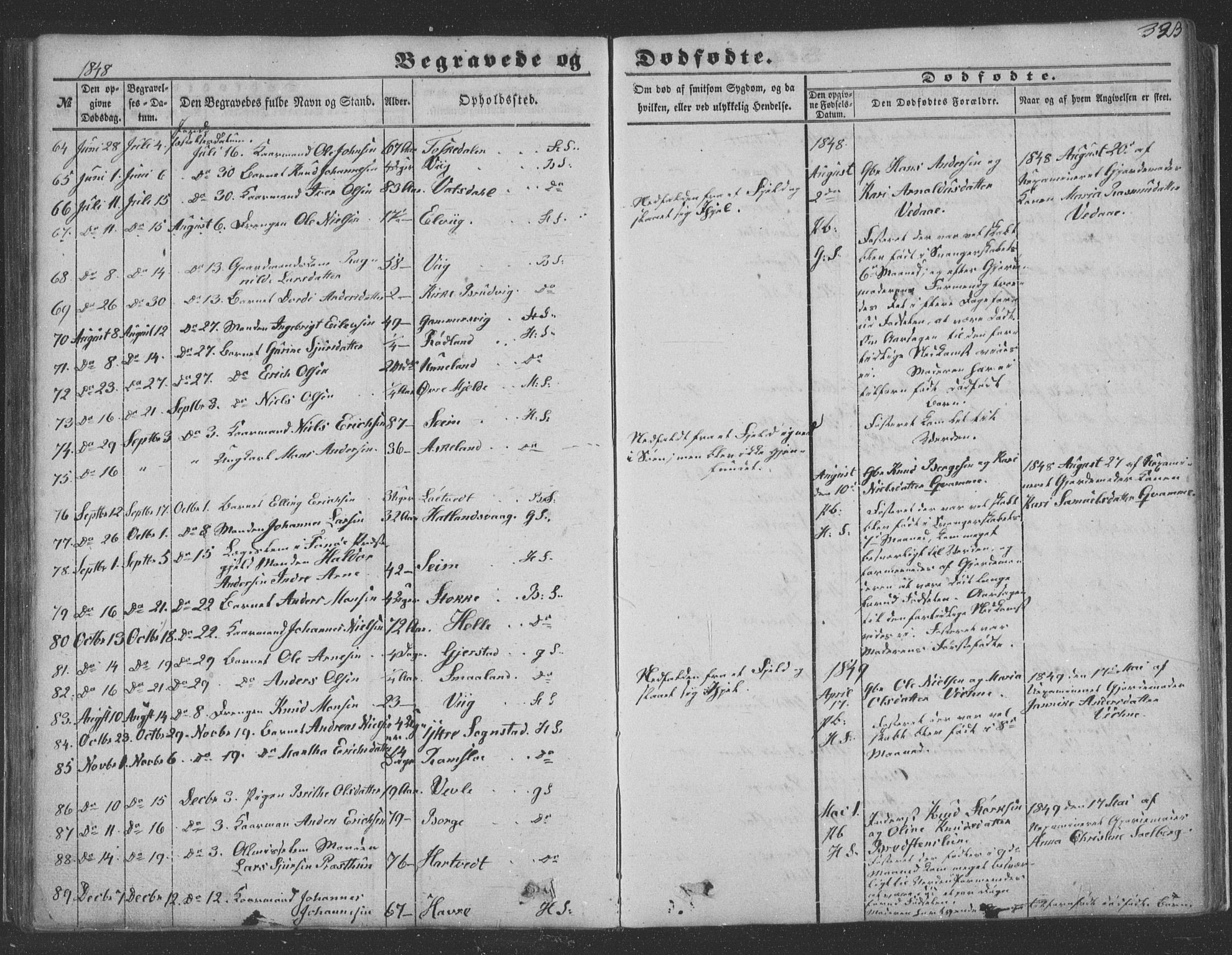 Haus sokneprestembete, AV/SAB-A-75601/H/Haa: Parish register (official) no. A 16 II, 1848-1857, p. 323