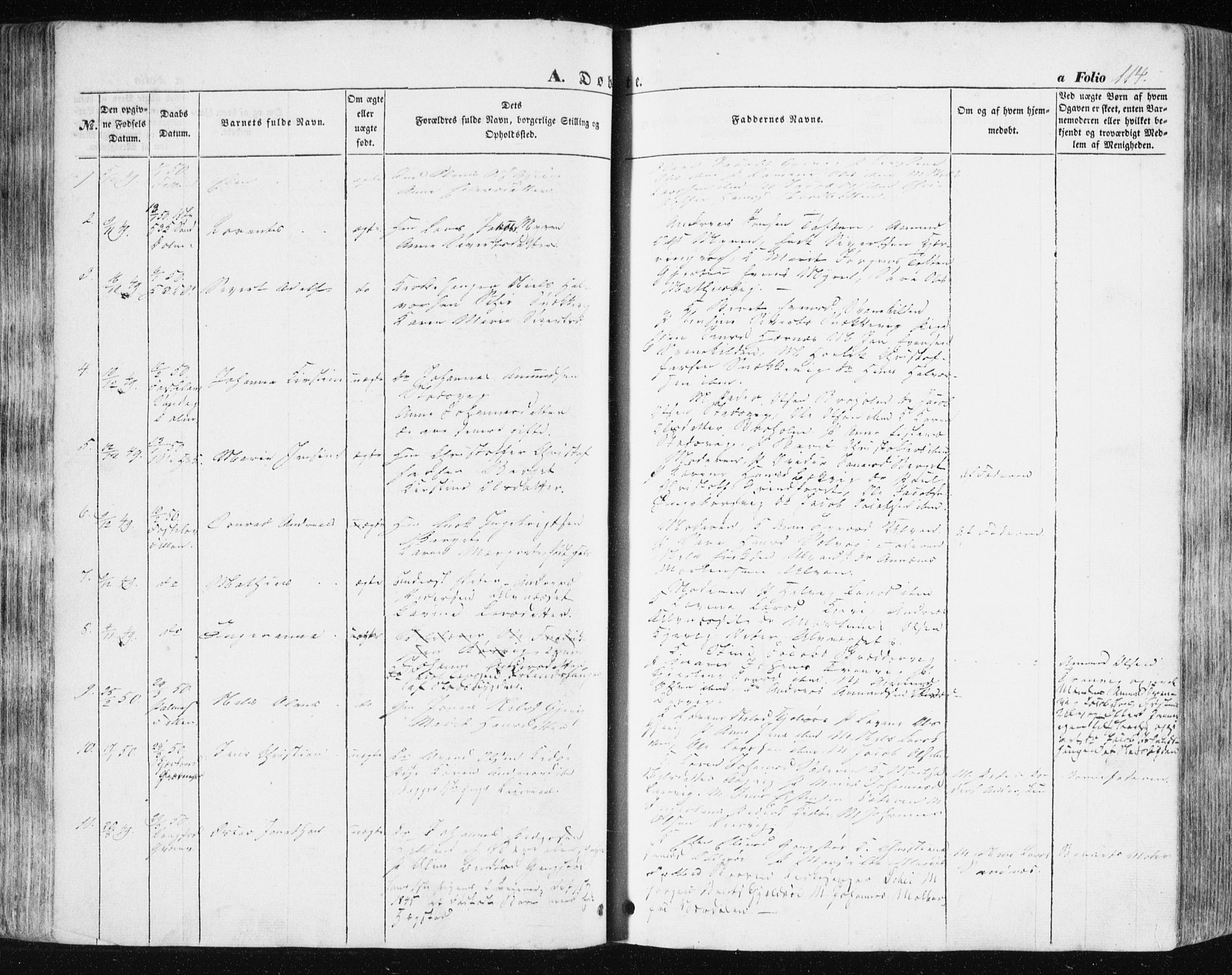 Ministerialprotokoller, klokkerbøker og fødselsregistre - Sør-Trøndelag, AV/SAT-A-1456/634/L0529: Parish register (official) no. 634A05, 1843-1851, p. 114