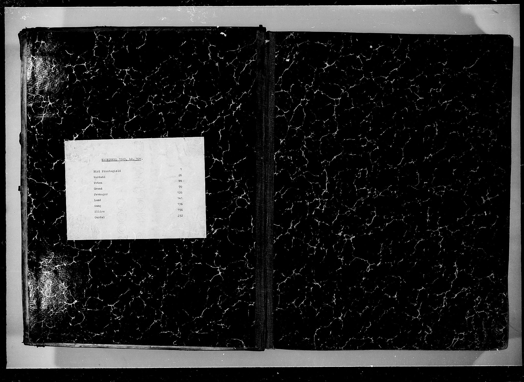 Rentekammeret inntil 1814, Realistisk ordnet avdeling, RA/EA-4070/N/Nb/Nbf/L0104: Hadeland, Toten og Valdres eksaminasjonsprotokoll, 1723, p. 1
