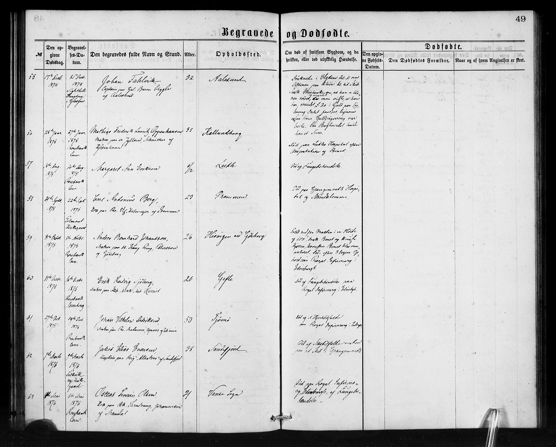 Den norske sjømannsmisjon i utlandet/Skotske havner (Leith, Glasgow), SAB/SAB/PA-0100/H/Ha/Haa/L0001: Parish register (official) no. A 1, 1865-1880, p. 49