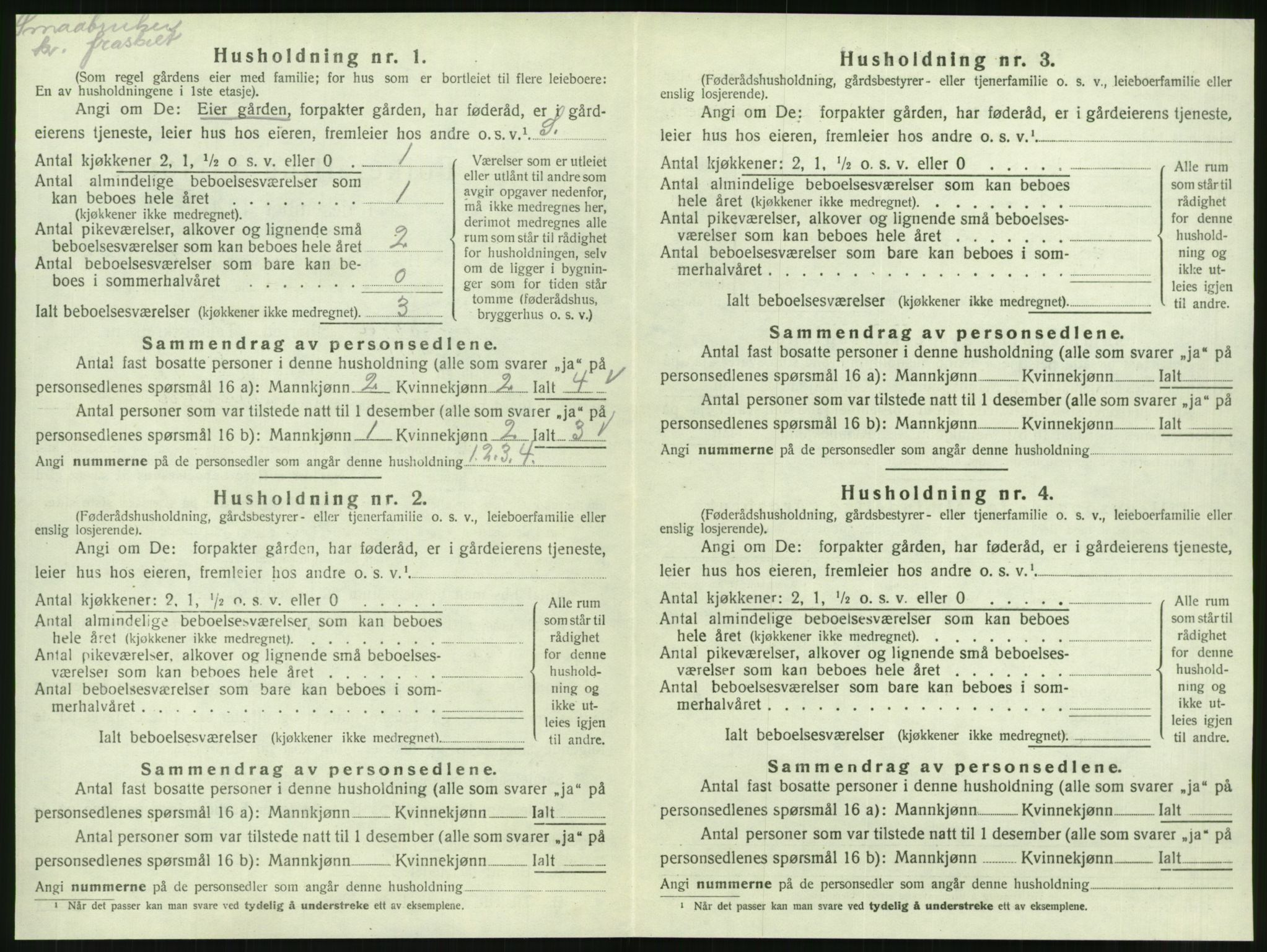 SAT, 1920 census for Velfjord, 1920, p. 398