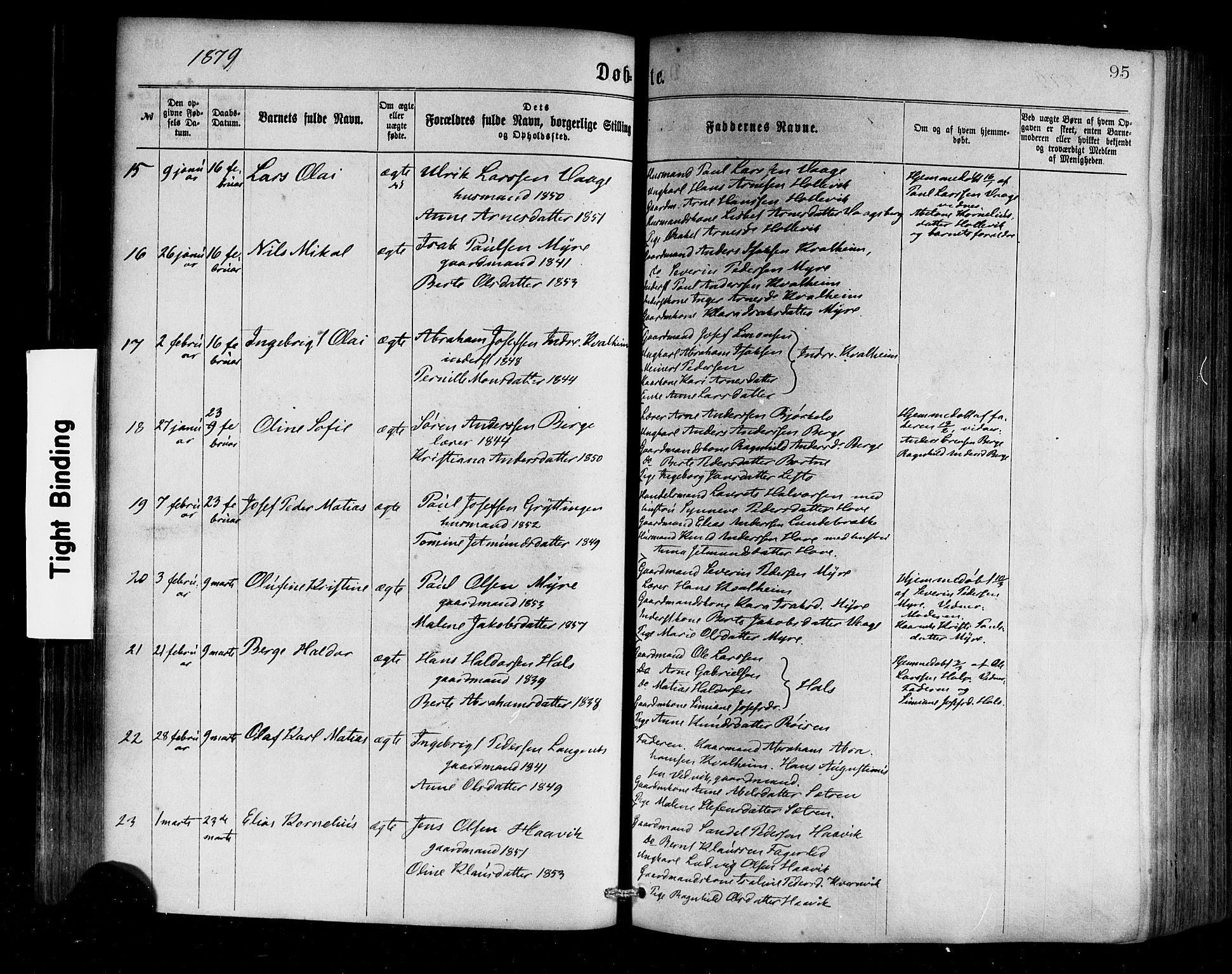 Selje sokneprestembete, AV/SAB-A-99938/H/Ha/Haa/Haaa: Parish register (official) no. A 12, 1870-1880, p. 95