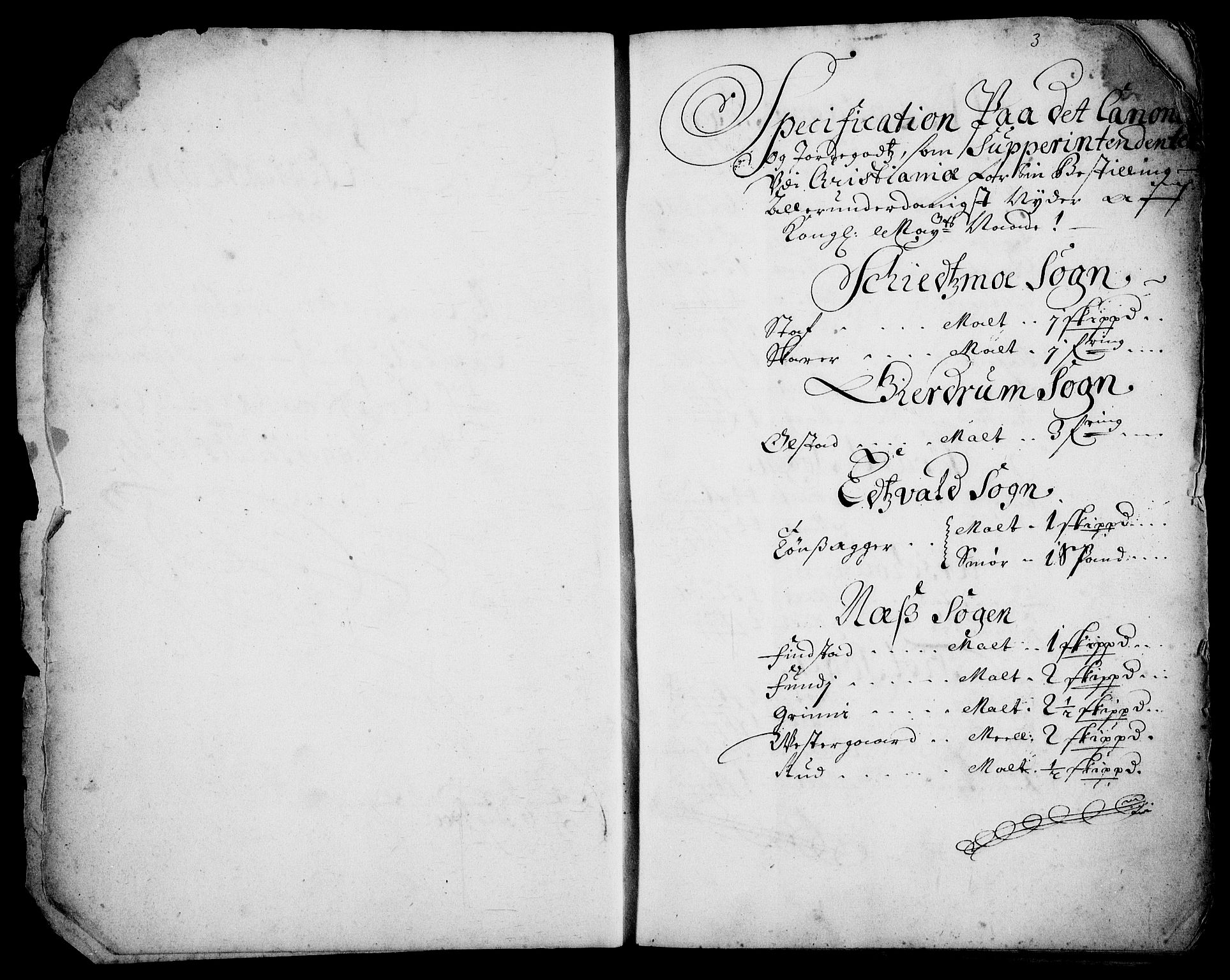 Rentekammeret inntil 1814, Realistisk ordnet avdeling, AV/RA-EA-4070/Fc/Fca/L0001/0006: [Ca I]  Akershus stift / Kristiania kapitels jordebok, 1700, p. 2-3