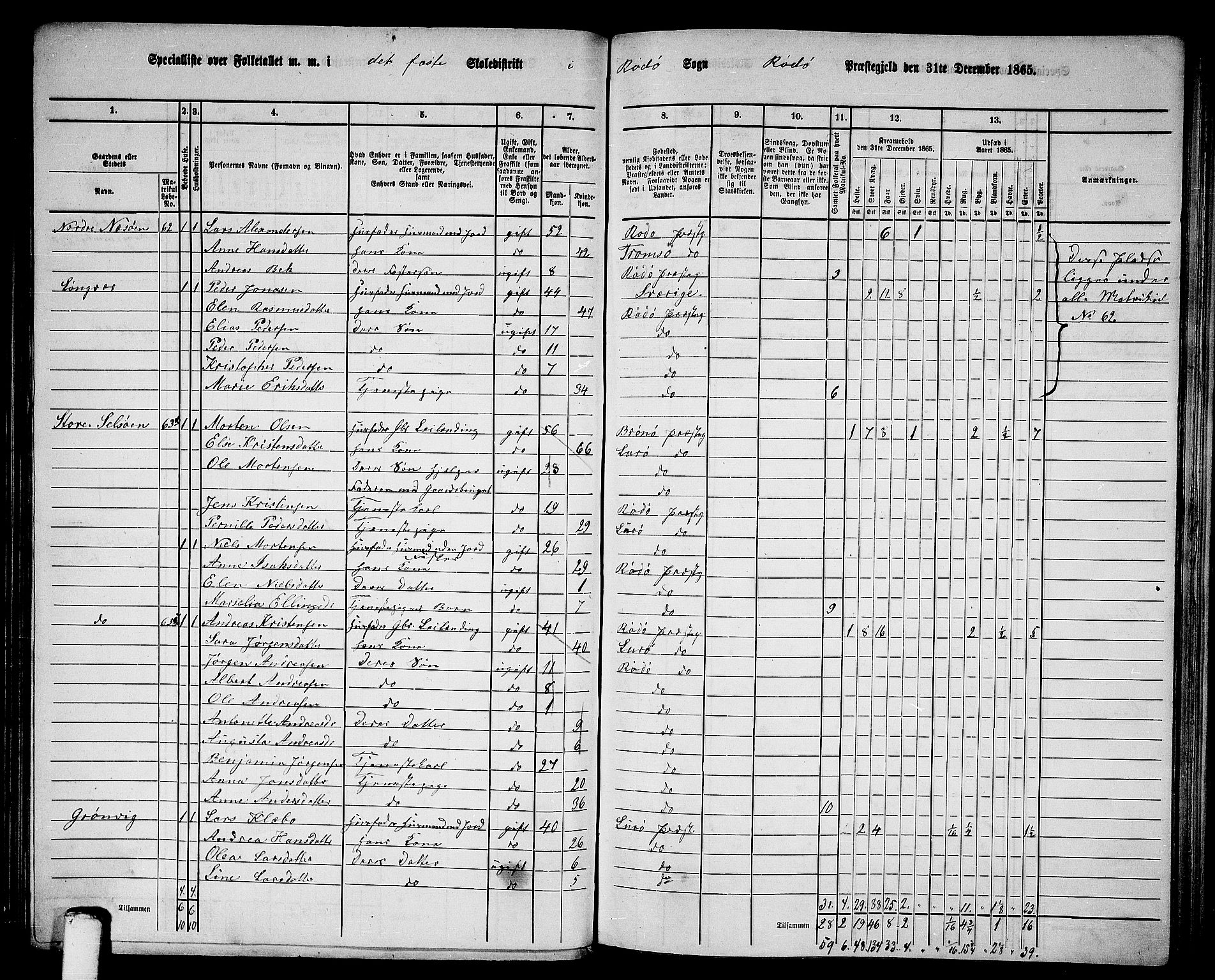 RA, 1865 census for Rødøy, 1865, p. 9