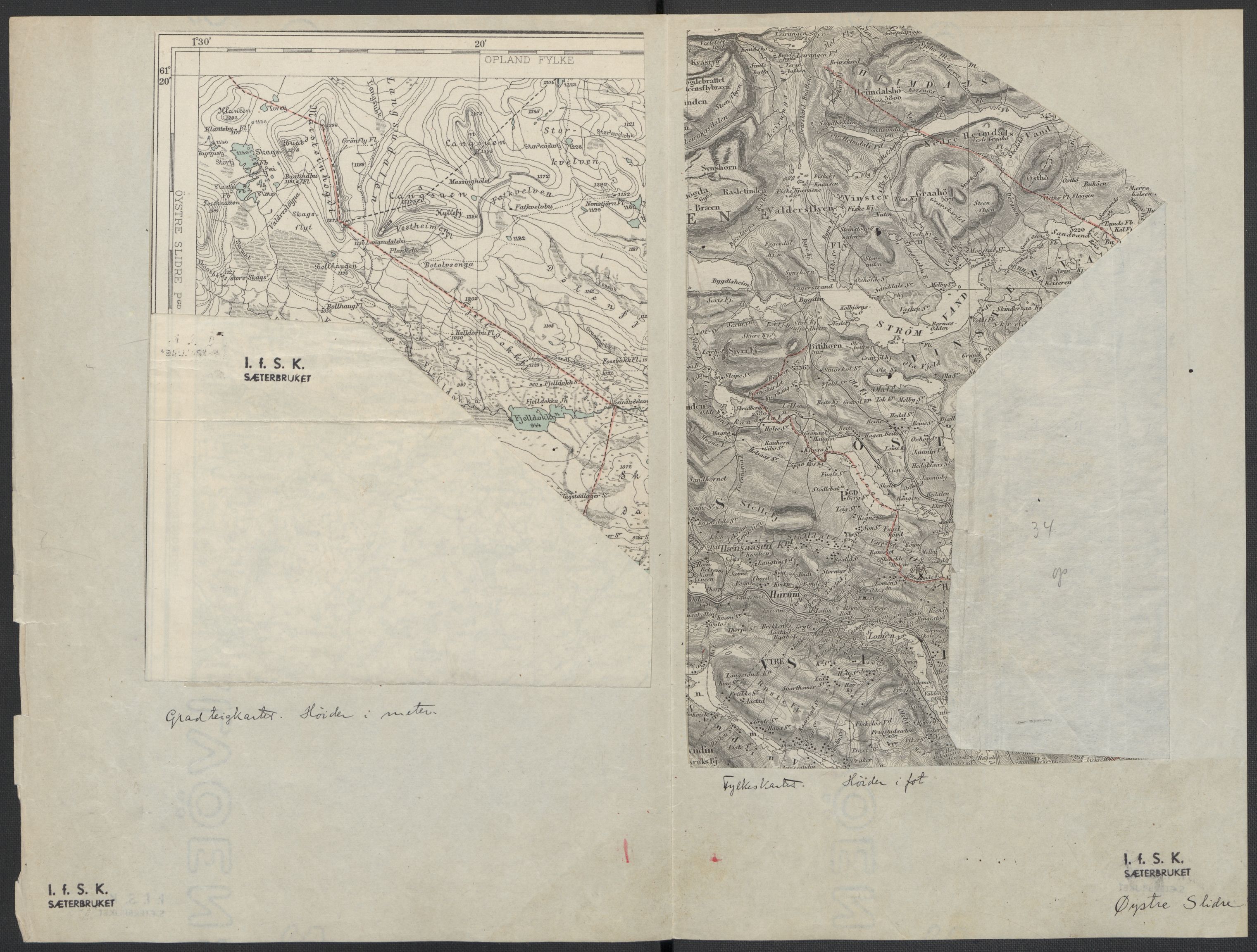 Instituttet for sammenlignende kulturforskning, AV/RA-PA-0424/F/Fc/L0005/0002: Eske B5: / Oppland (perm XI), 1934-1935