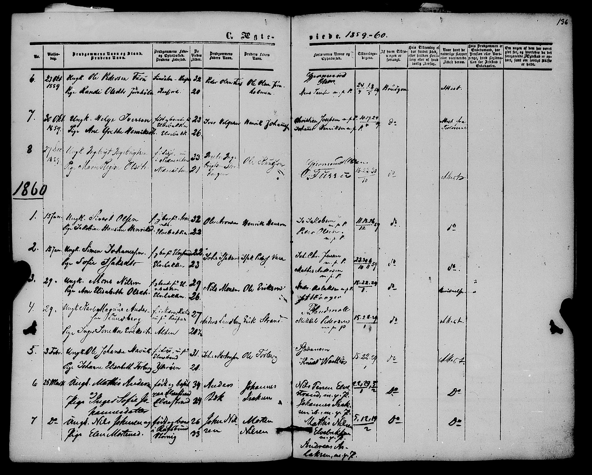 Alta sokneprestkontor, SATØ/S-1338/H/Ha/L0001.kirke: Parish register (official) no. 1, 1858-1878, p. 136