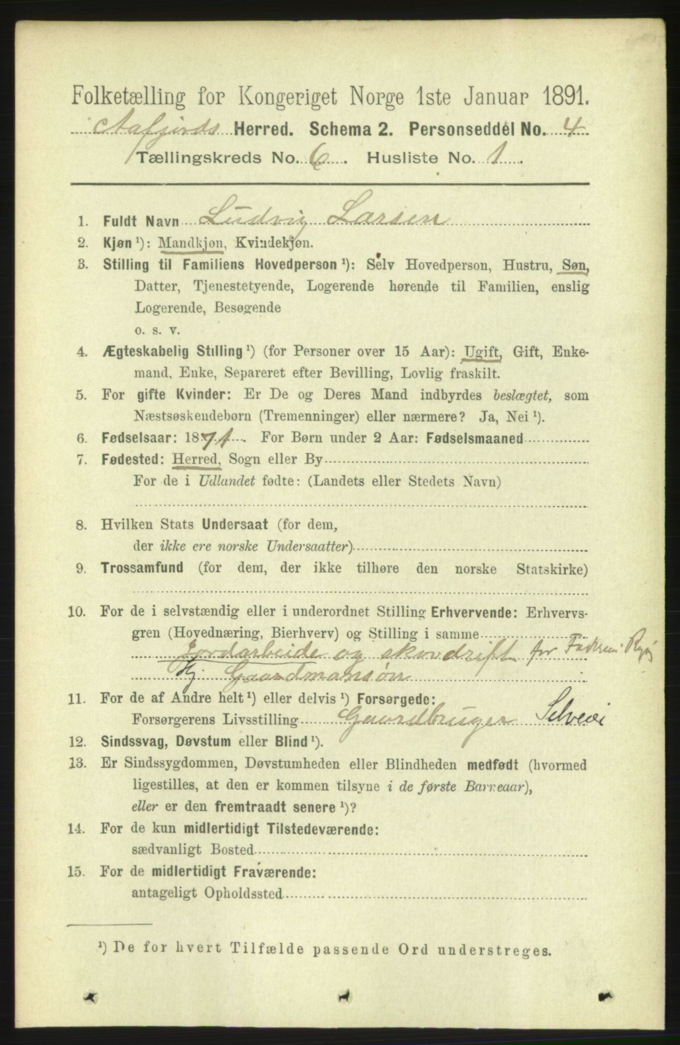 RA, 1891 census for 1630 Åfjord, 1891, p. 1478