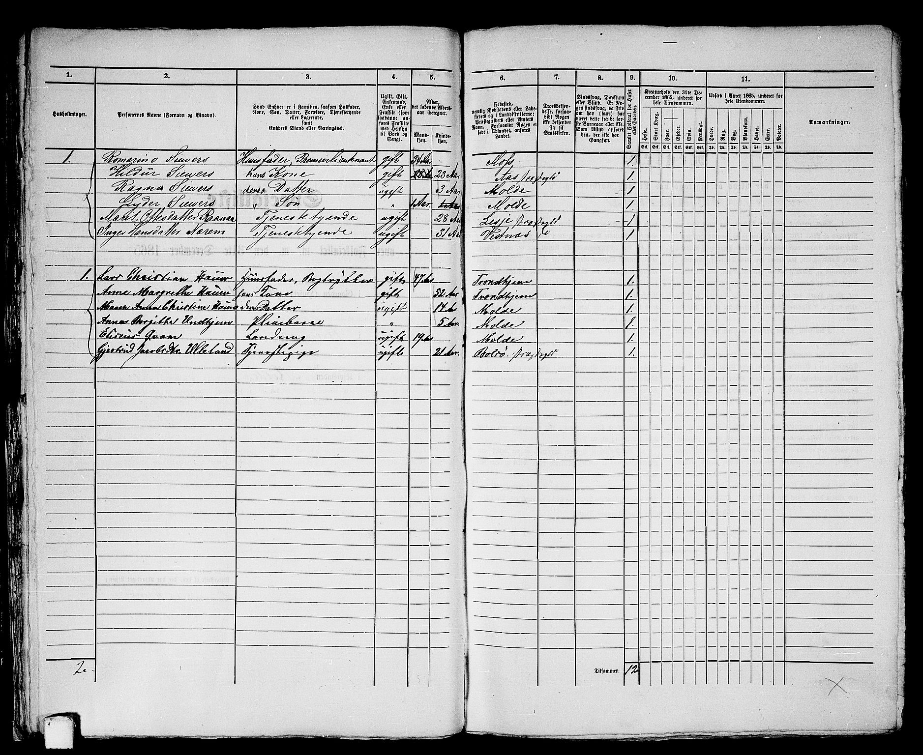 RA, 1865 census for Molde, 1865, p. 51