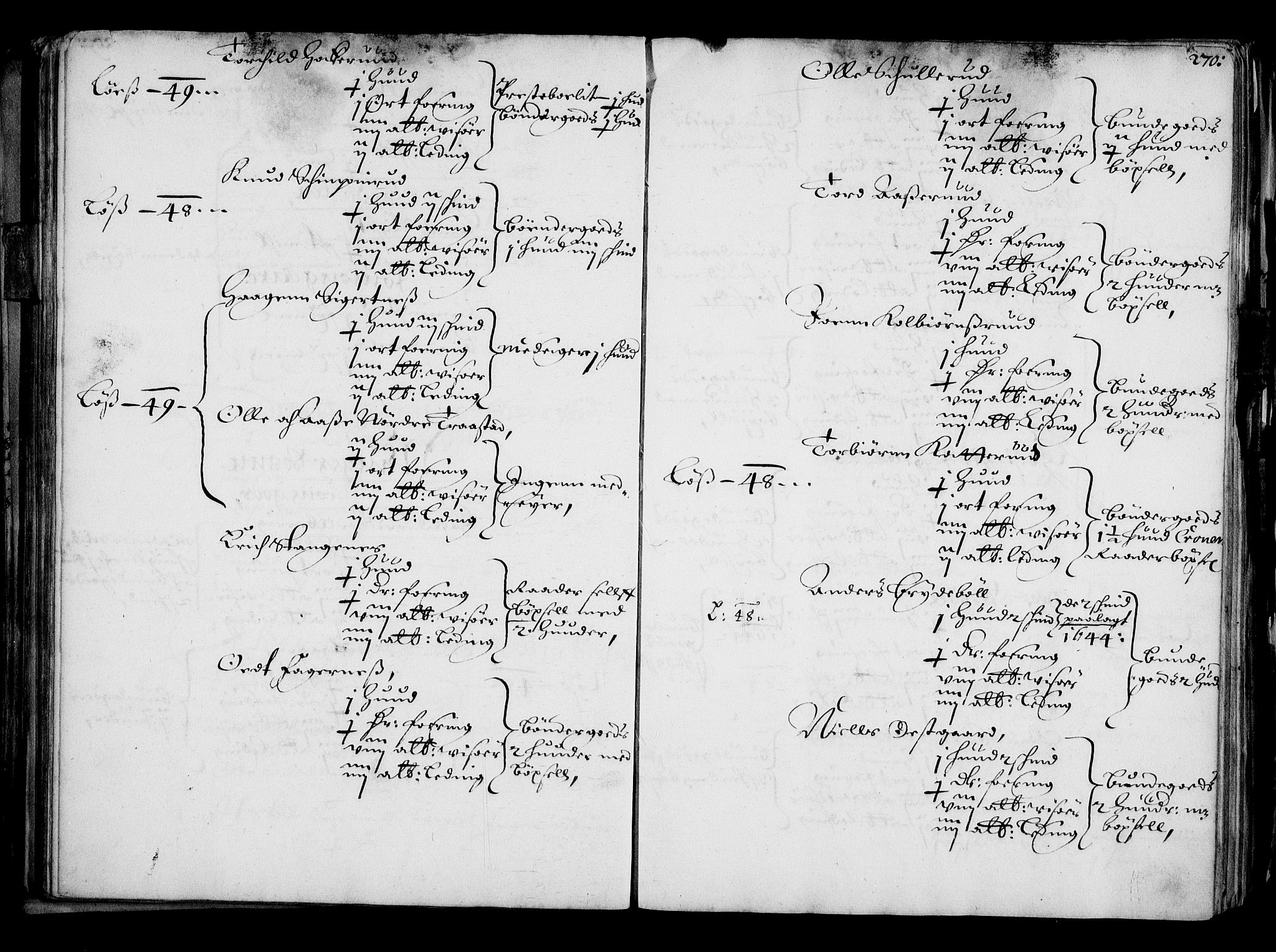 Rentekammeret inntil 1814, Realistisk ordnet avdeling, AV/RA-EA-4070/N/Na/L0001: [XI f]: Akershus stifts jordebok, 1652, p. 269b-270a