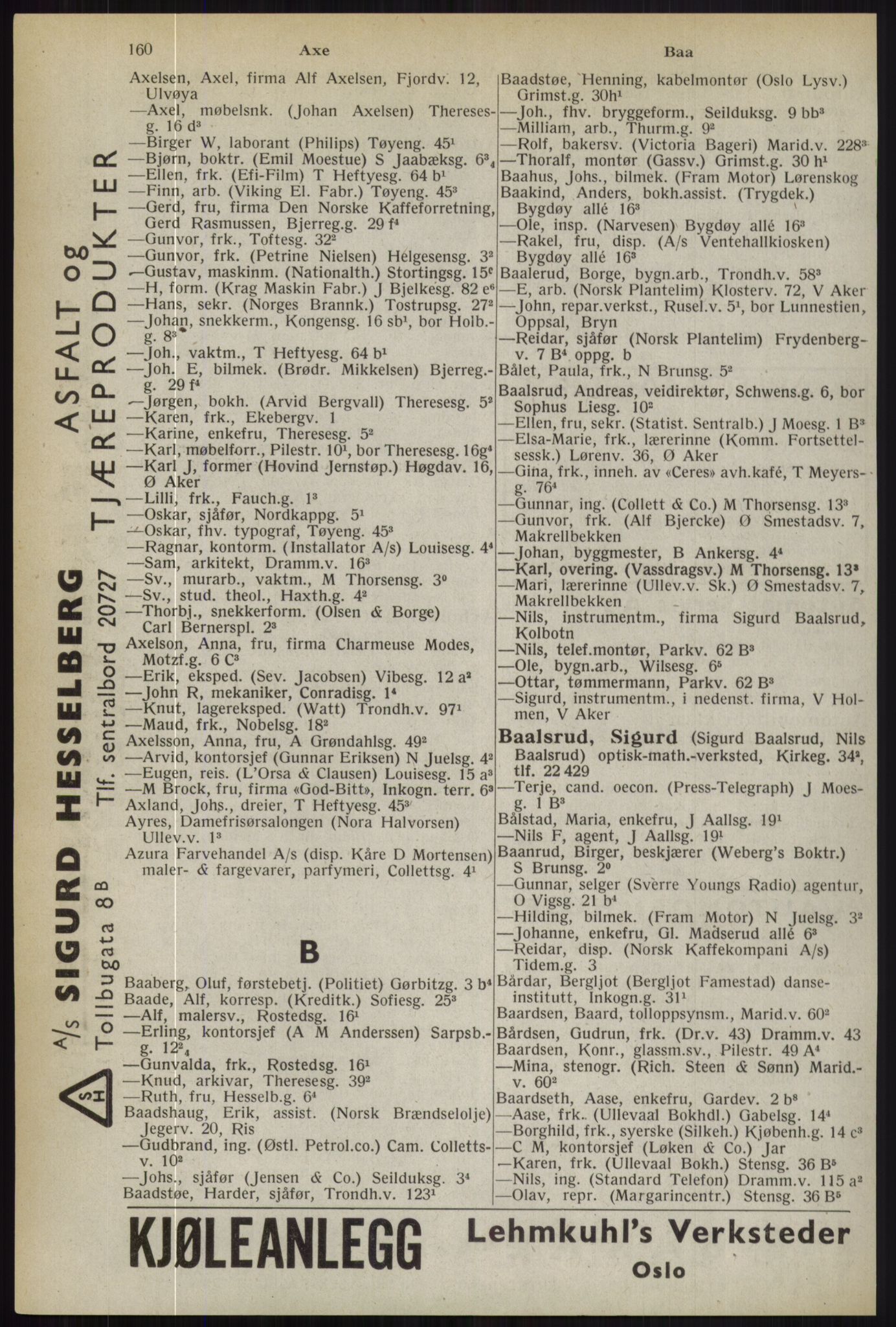 Kristiania/Oslo adressebok, PUBL/-, 1944, p. 160