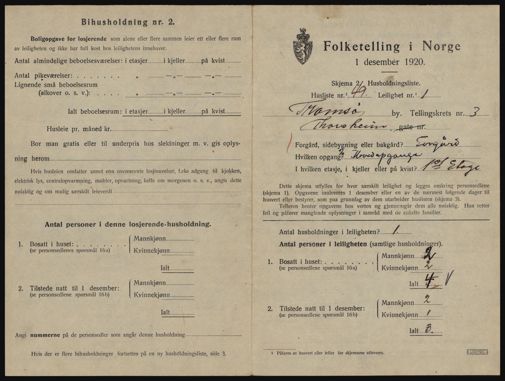 SATØ, 1920 census for Tromsø, 1920, p. 3265