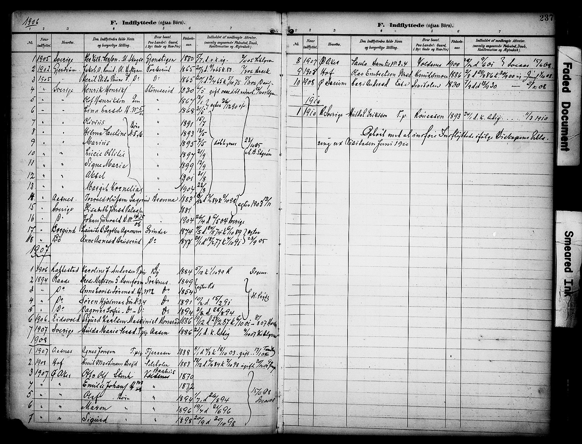 Grue prestekontor, AV/SAH-PREST-036/H/Ha/Haa/L0013: Parish register (official) no. 13, 1898-1910, p. 237