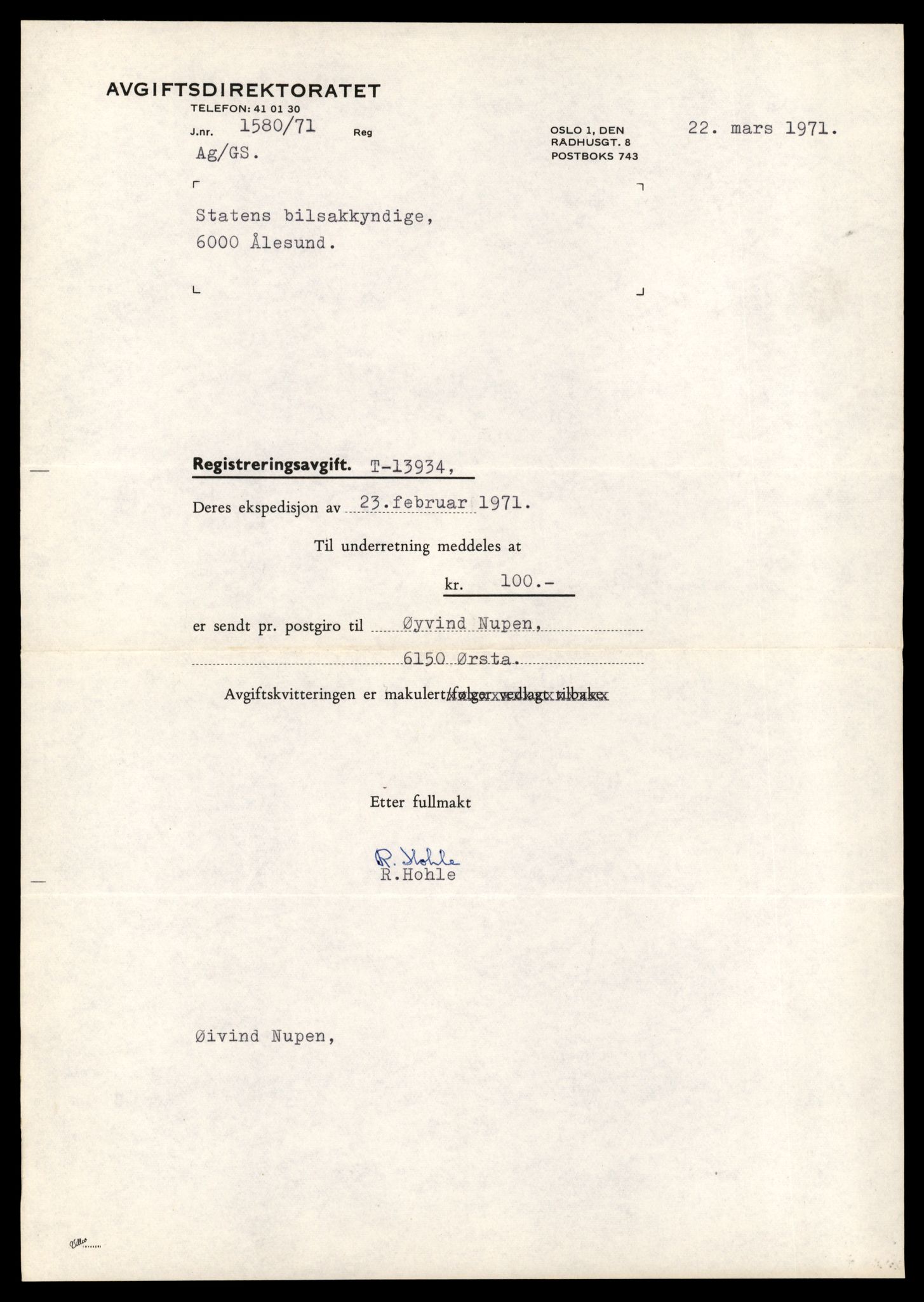 Møre og Romsdal vegkontor - Ålesund trafikkstasjon, AV/SAT-A-4099/F/Fe/L0042: Registreringskort for kjøretøy T 13906 - T 14079, 1927-1998, p. 416