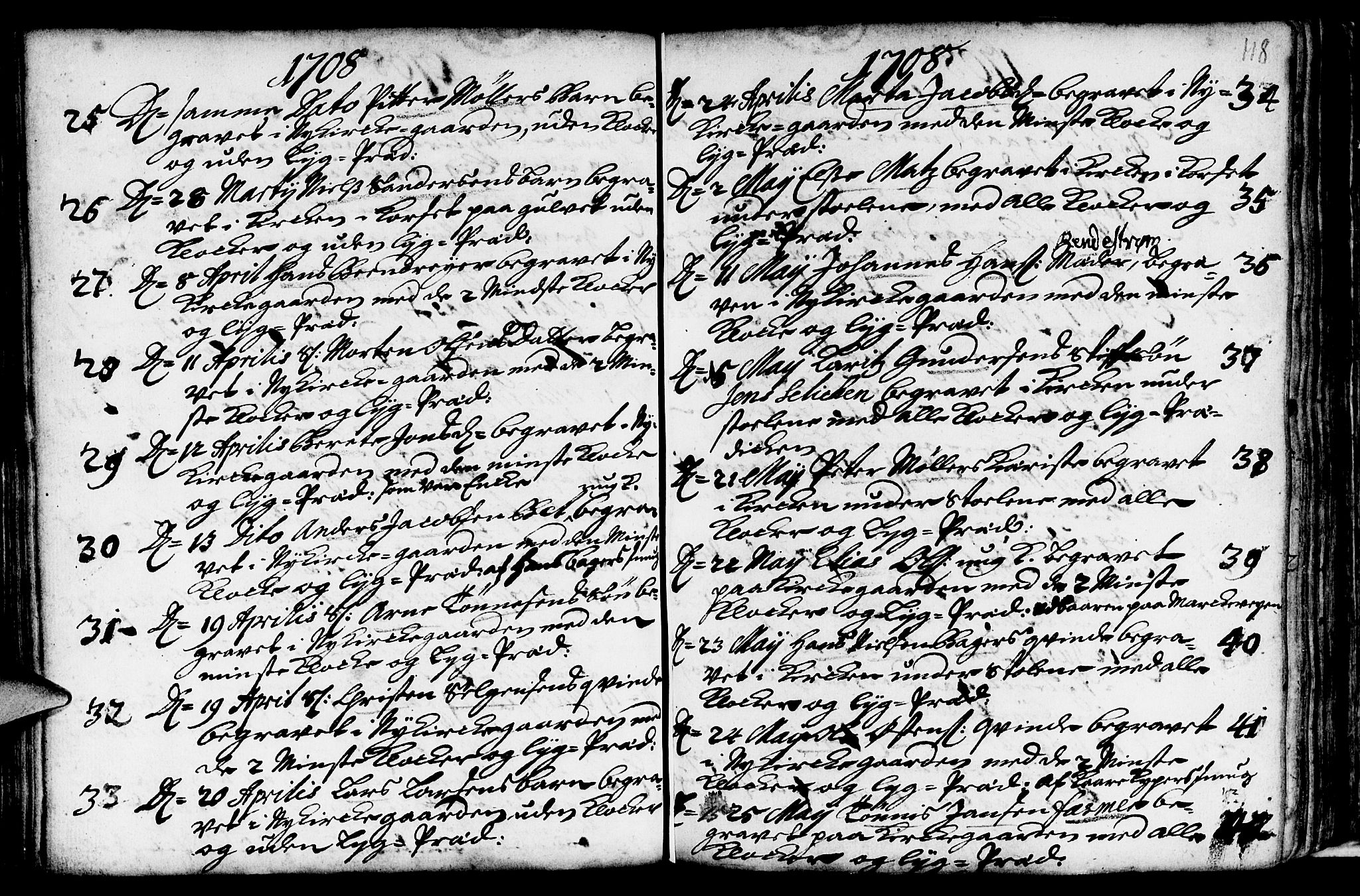 Nykirken Sokneprestembete, AV/SAB-A-77101/H/Haa/L0009: Parish register (official) no. A 9, 1689-1759, p. 118