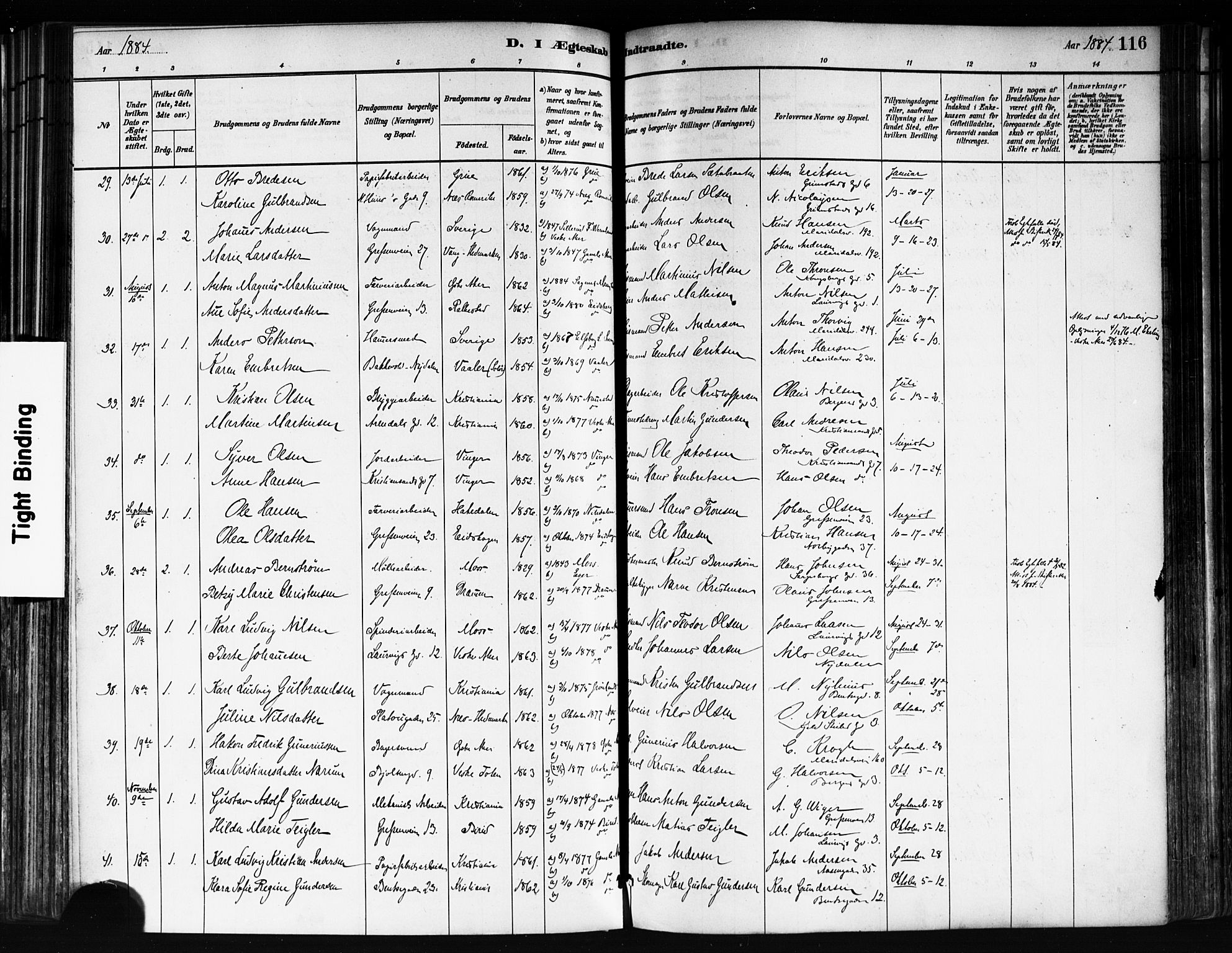 Sagene prestekontor Kirkebøker, SAO/A-10796/F/L0002: Parish register (official) no. 2, 1880-1897, p. 116