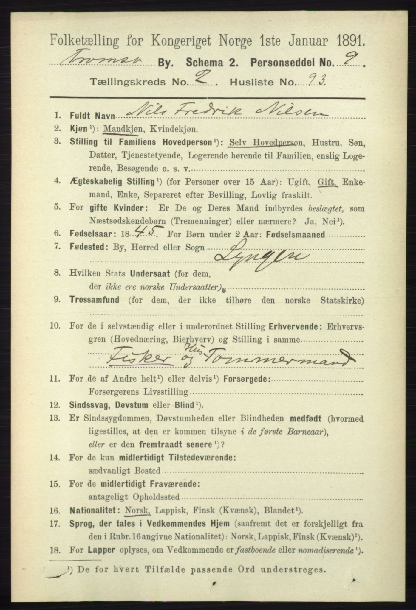 RA, 1891 census for 1902 Tromsø, 1891, p. 2817