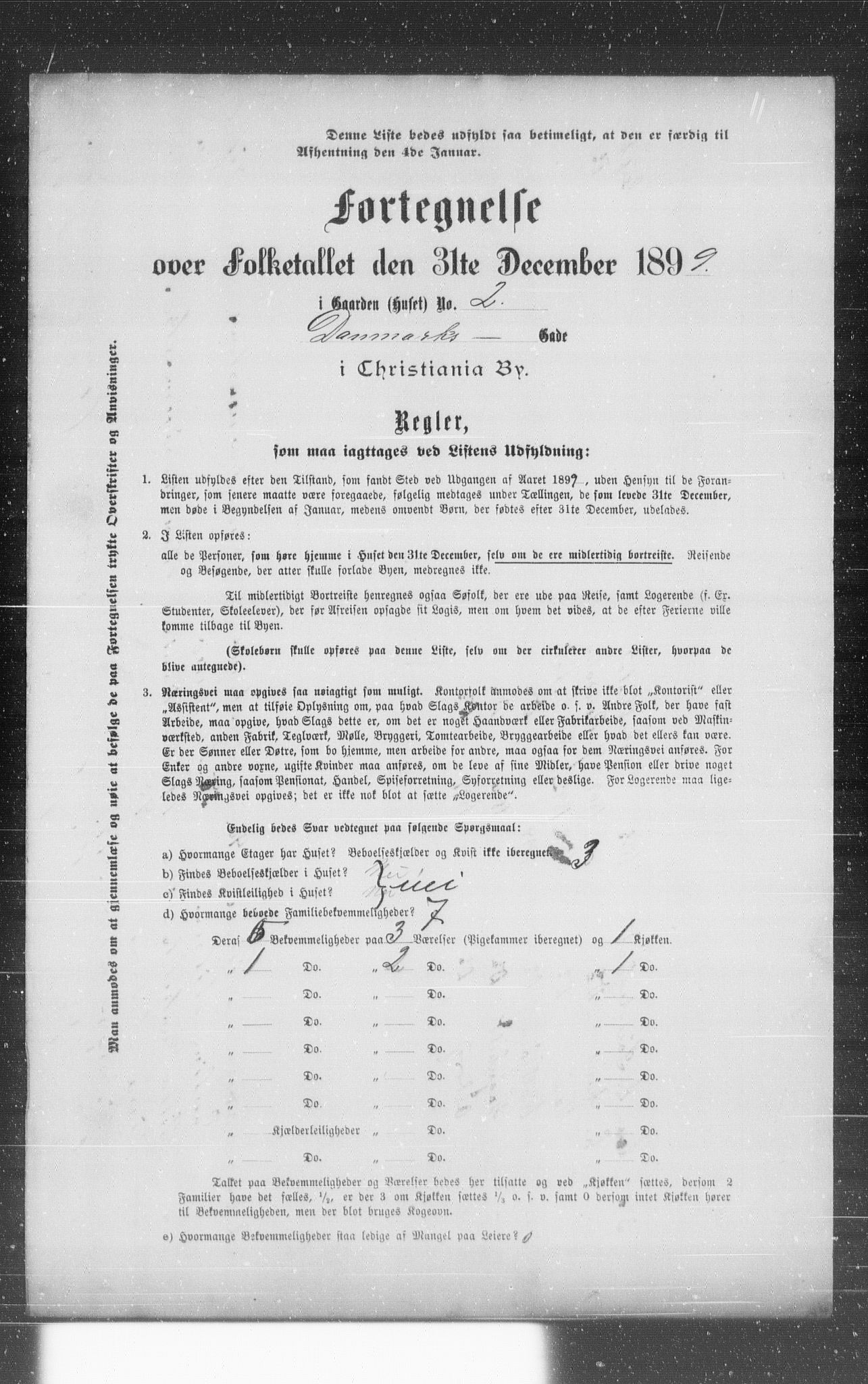 OBA, Municipal Census 1899 for Kristiania, 1899, p. 1900