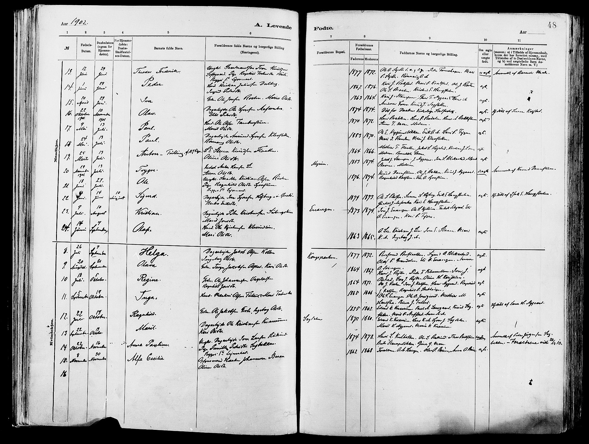 Vågå prestekontor, AV/SAH-PREST-076/H/Ha/Haa/L0008: Parish register (official) no. 8, 1886-1904, p. 48