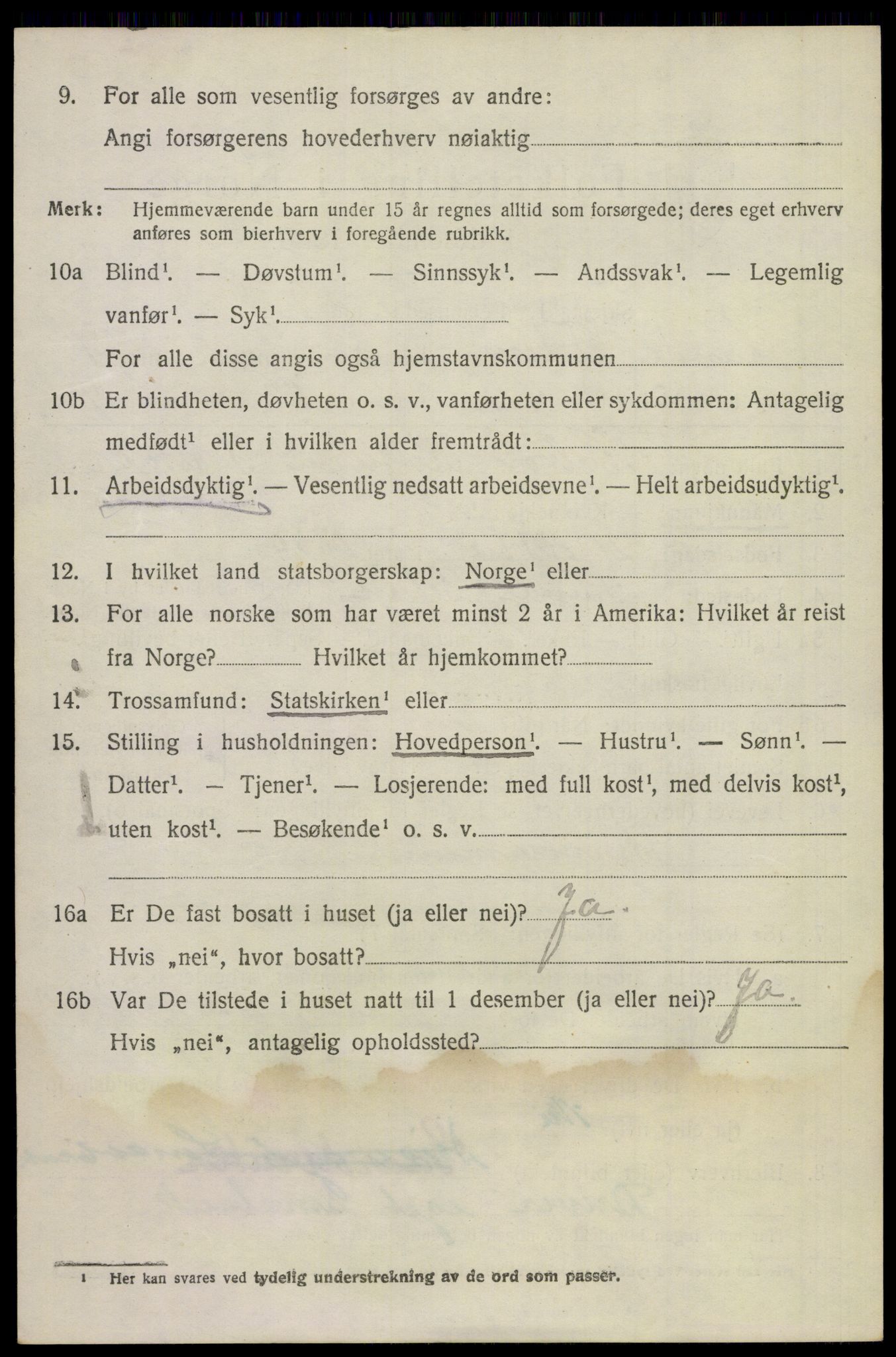 SAKO, 1920 census for Lunde, 1920, p. 5428