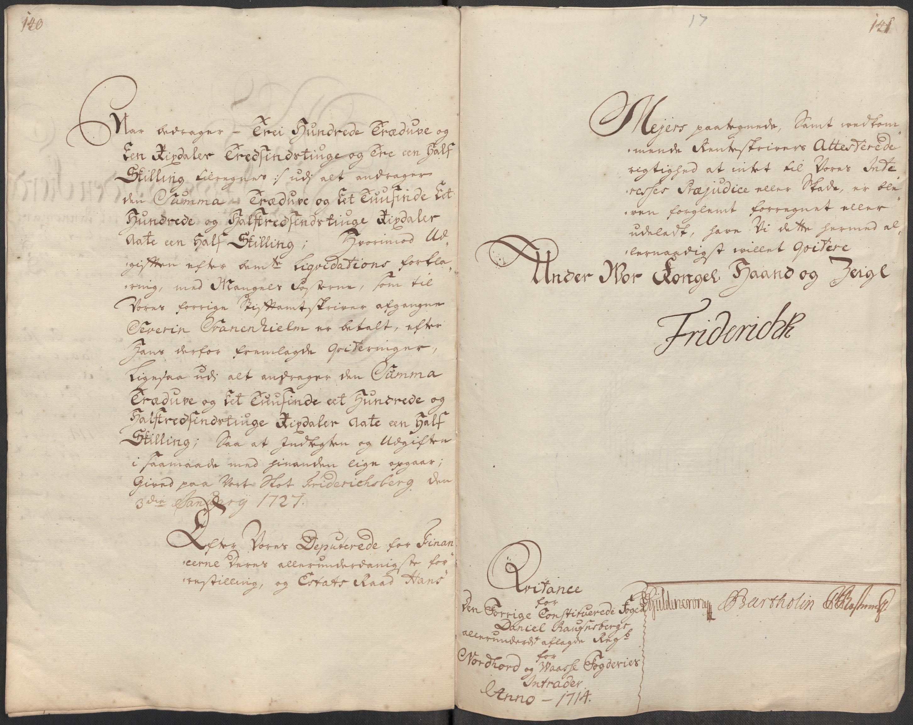 Rentekammeret inntil 1814, Reviderte regnskaper, Fogderegnskap, AV/RA-EA-4092/R51/L3197: Fogderegnskap Nordhordland og Voss, 1714, p. 30