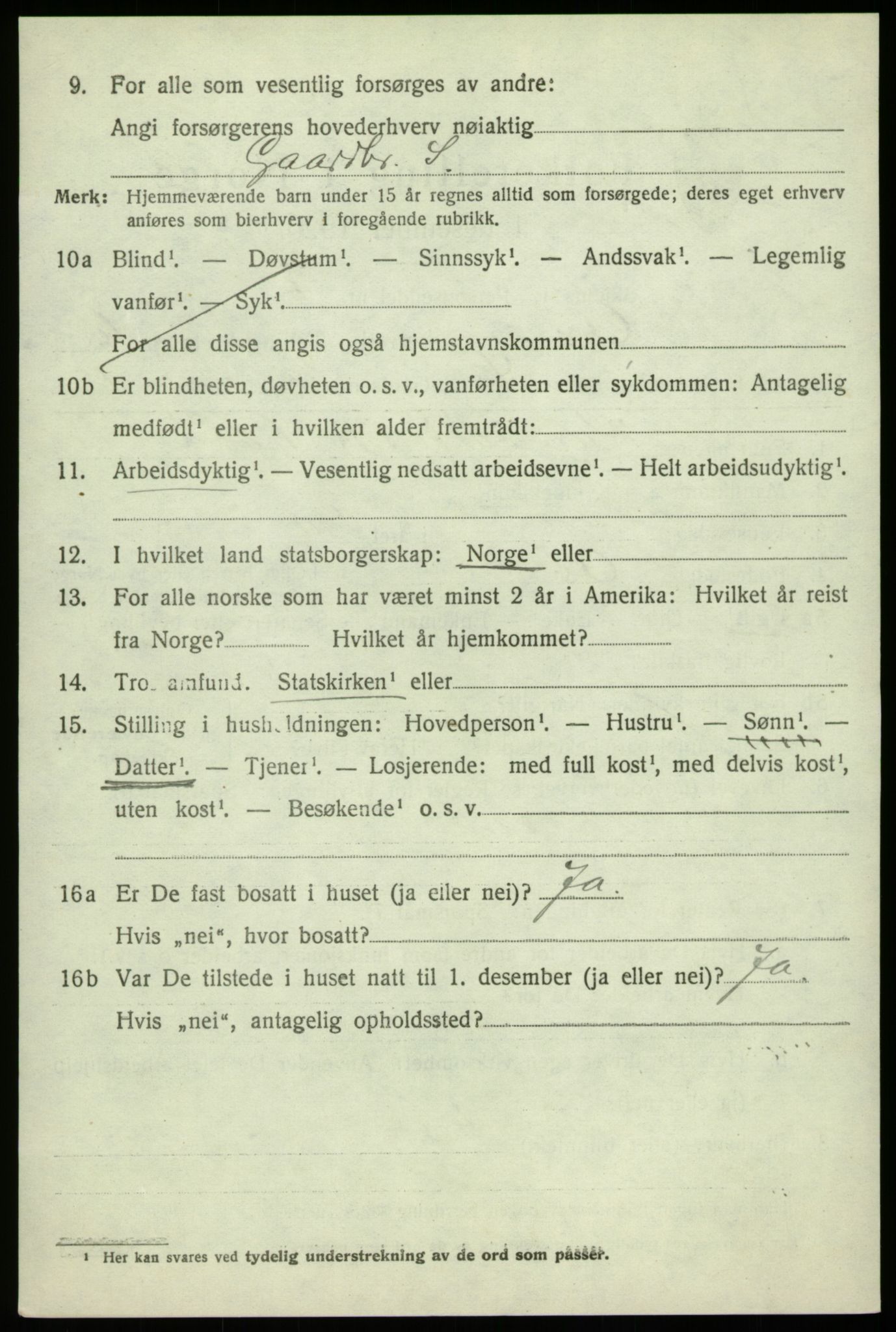 SAB, 1920 census for Os, 1920, p. 8765