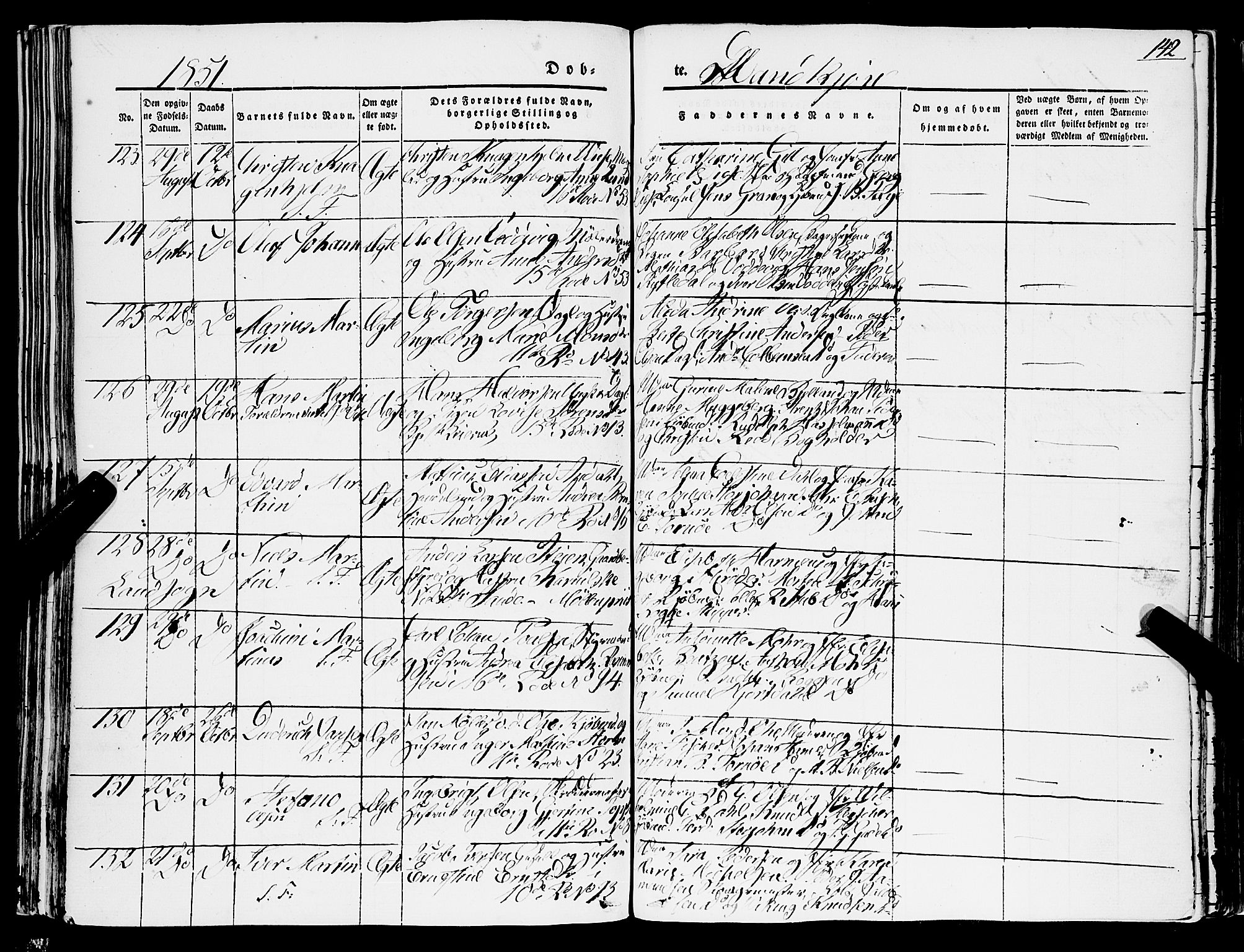 Domkirken sokneprestembete, SAB/A-74801/H/Haa/L0019: Parish register (official) no. B 2, 1841-1851, p. 142