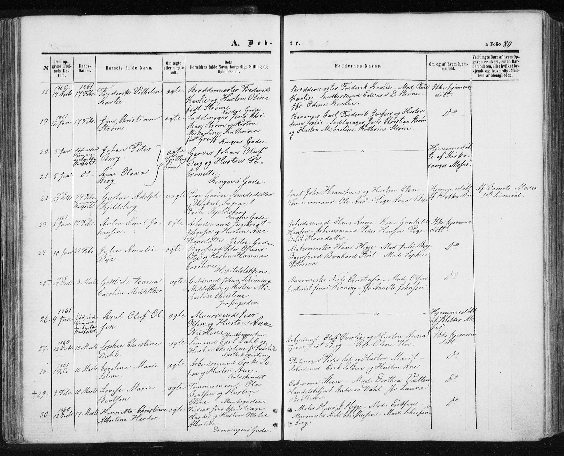 Ministerialprotokoller, klokkerbøker og fødselsregistre - Sør-Trøndelag, SAT/A-1456/601/L0053: Parish register (official) no. 601A21, 1857-1865, p. 80