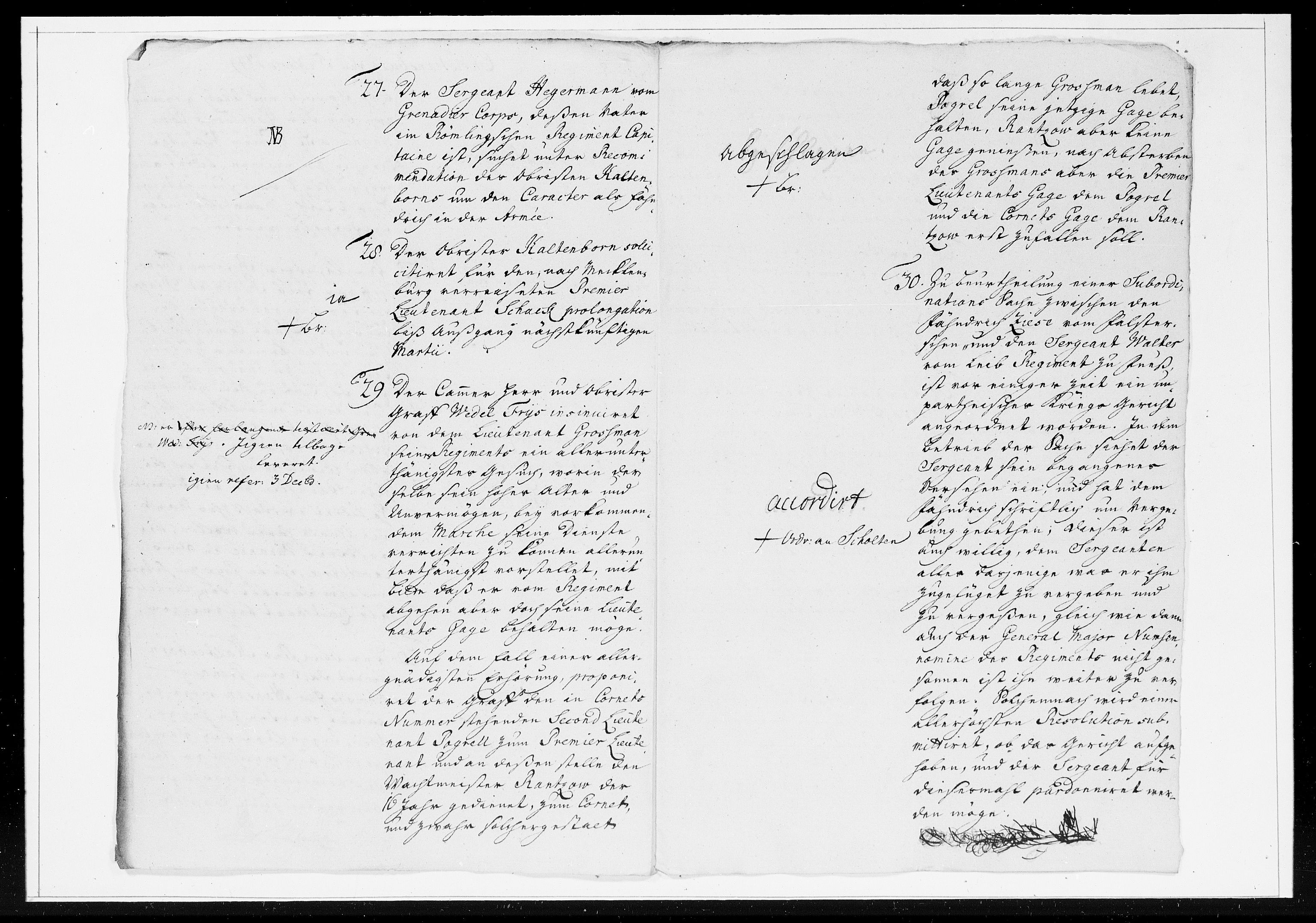 Krigskollegiet, Krigskancelliet, DRA/A-0006/-/1211-1217: Refererede sager, 1749, p. 291