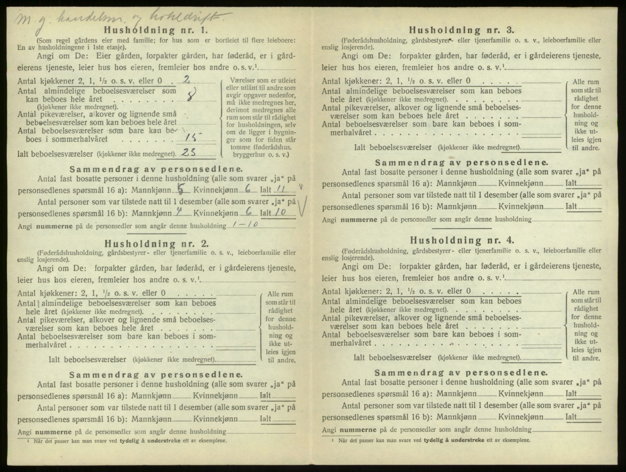 SAB, 1920 census for Ulvik, 1920, p. 54