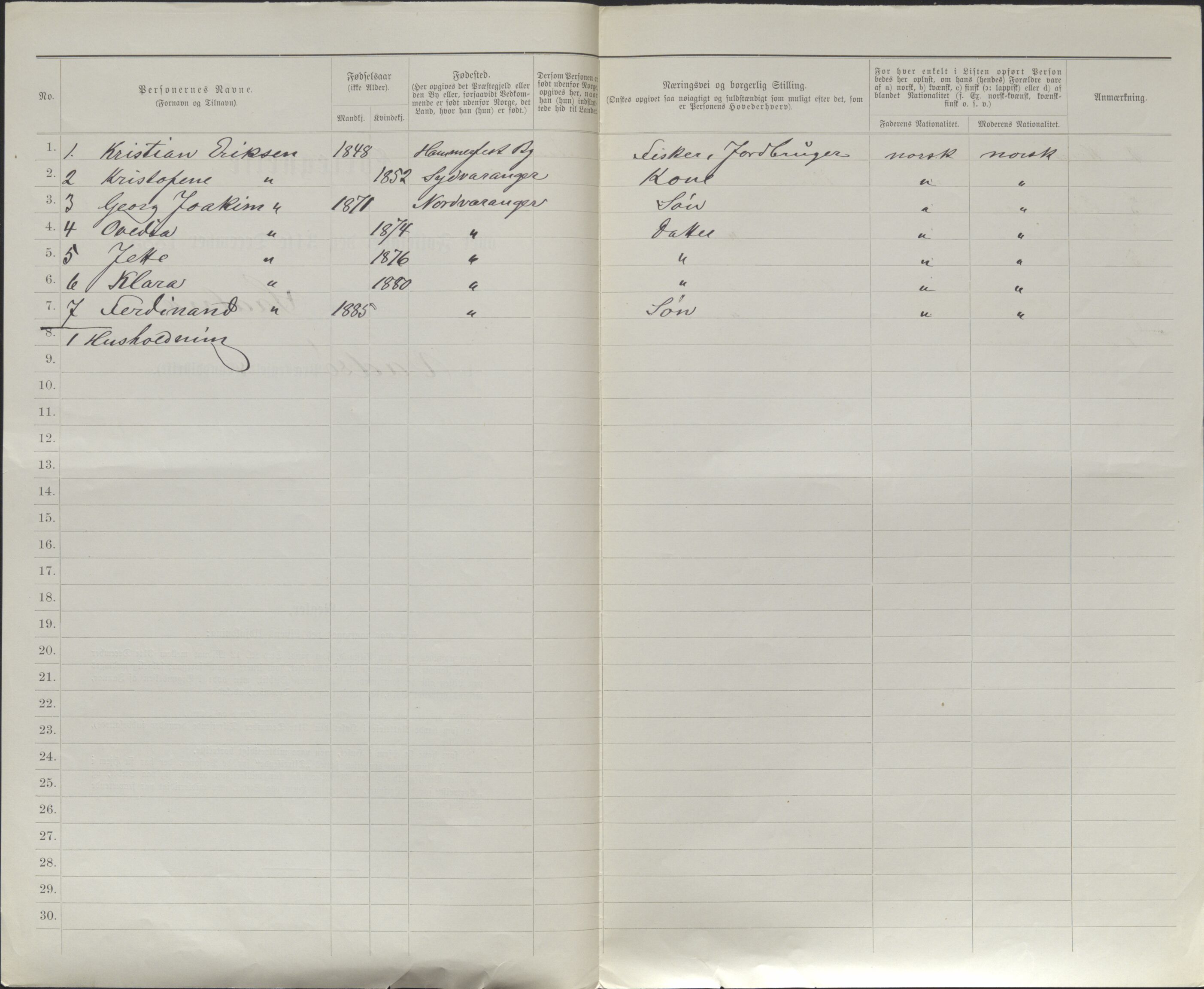 SATØ, 1885 census for 2029 Vadsø, 1885, p. 150b