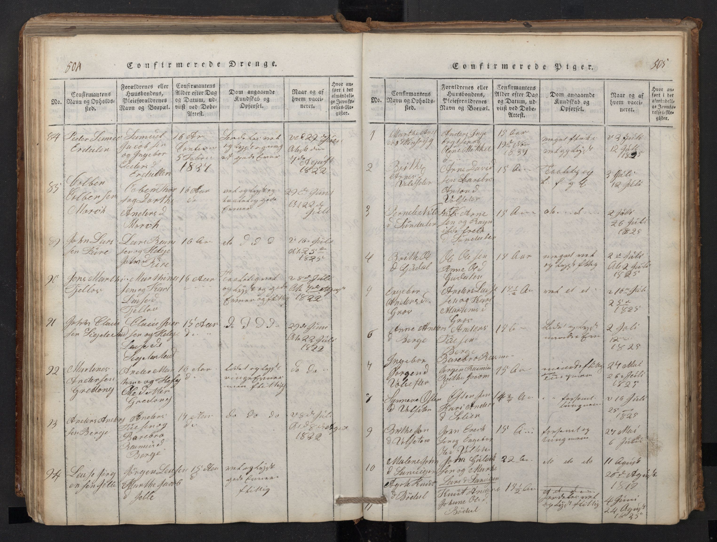 Stryn Sokneprestembete, AV/SAB-A-82501: Parish register (copy) no. A 1, 1816-1844, p. 504-505