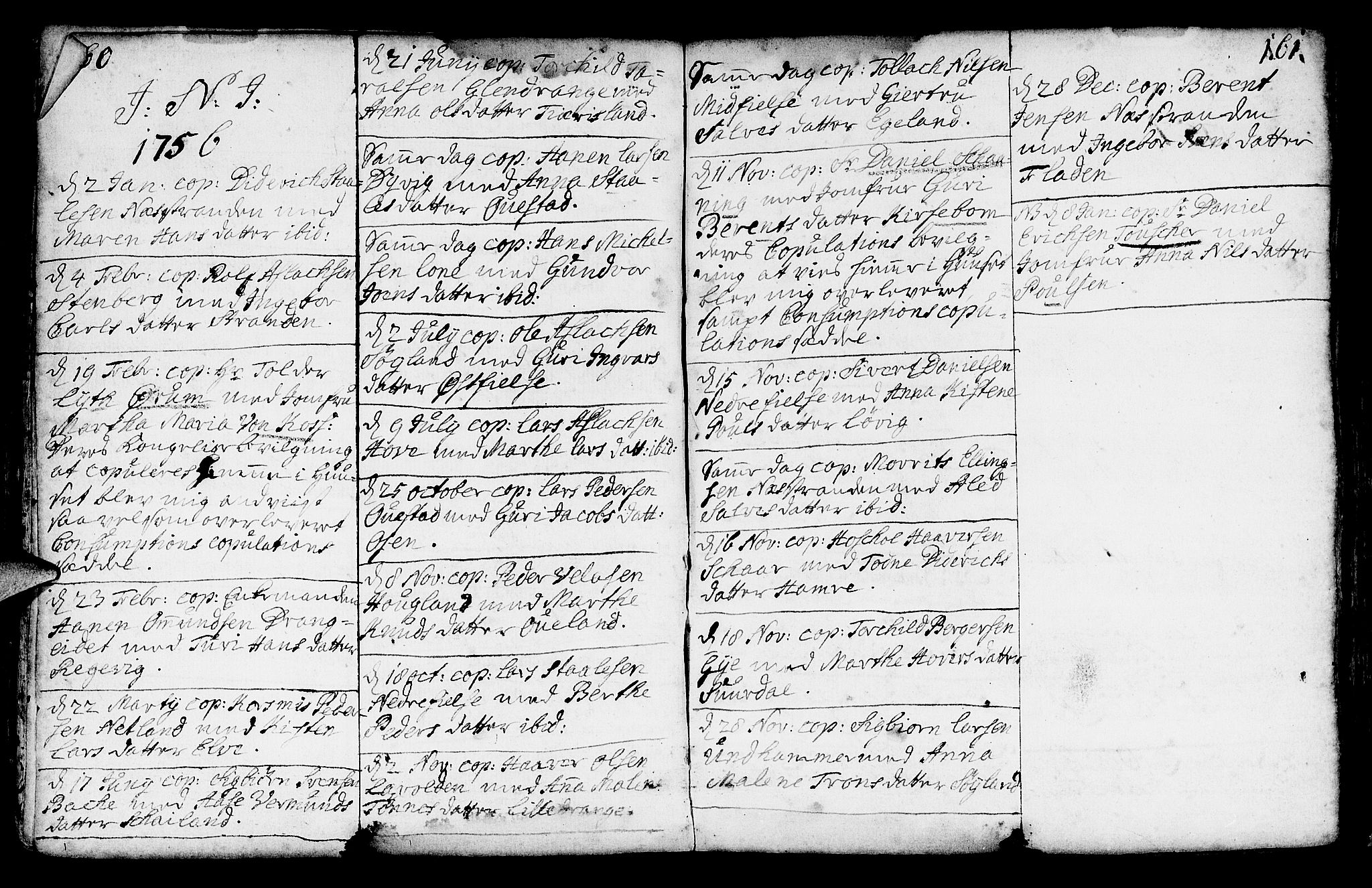 Lund sokneprestkontor, SAST/A-101809/S06/L0002: Parish register (official) no. A 2, 1738-1760, p. 160-161