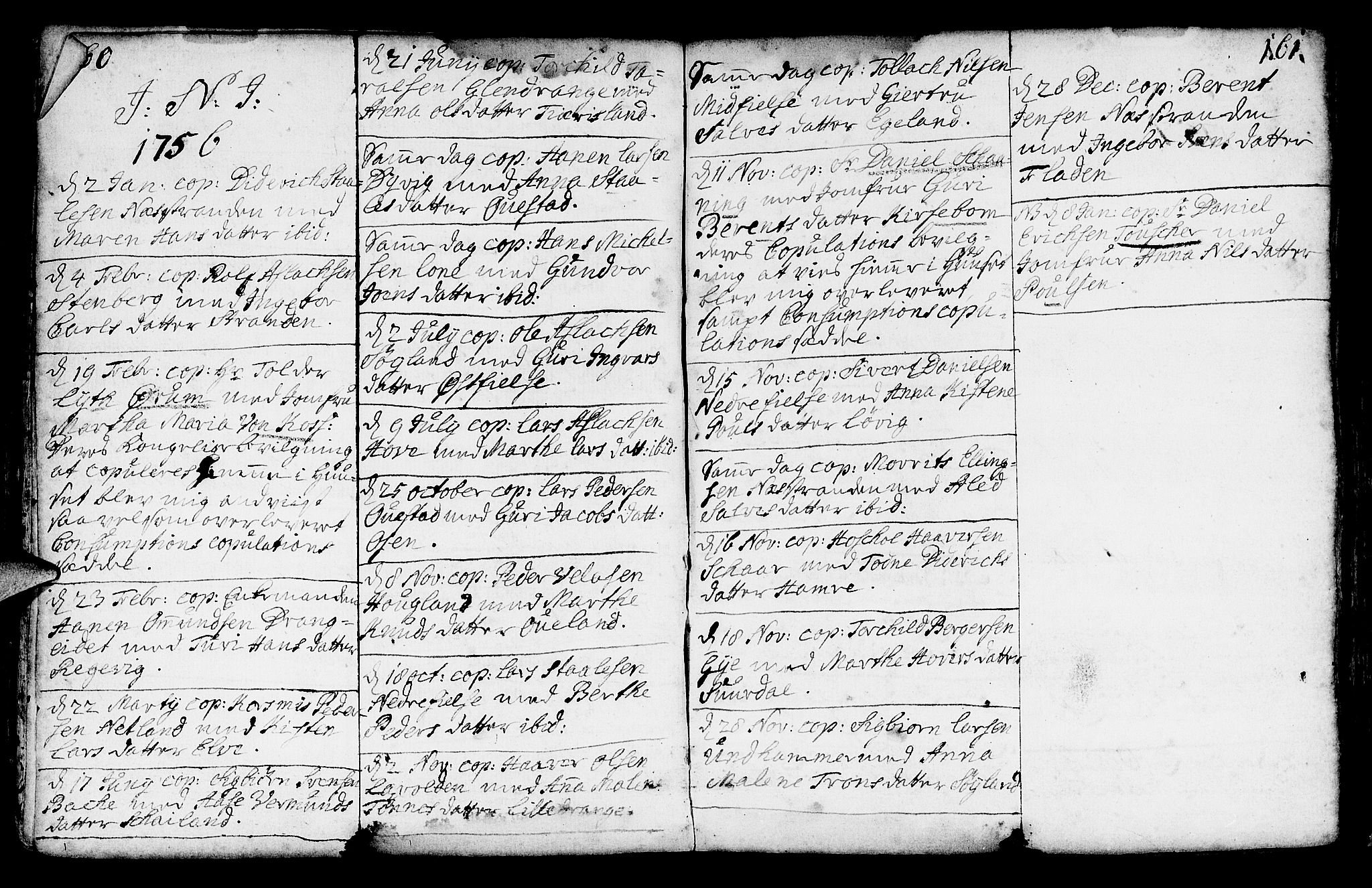 Lund sokneprestkontor, AV/SAST-A-101809/S06/L0002: Parish register (official) no. A 2, 1738-1760, p. 160-161