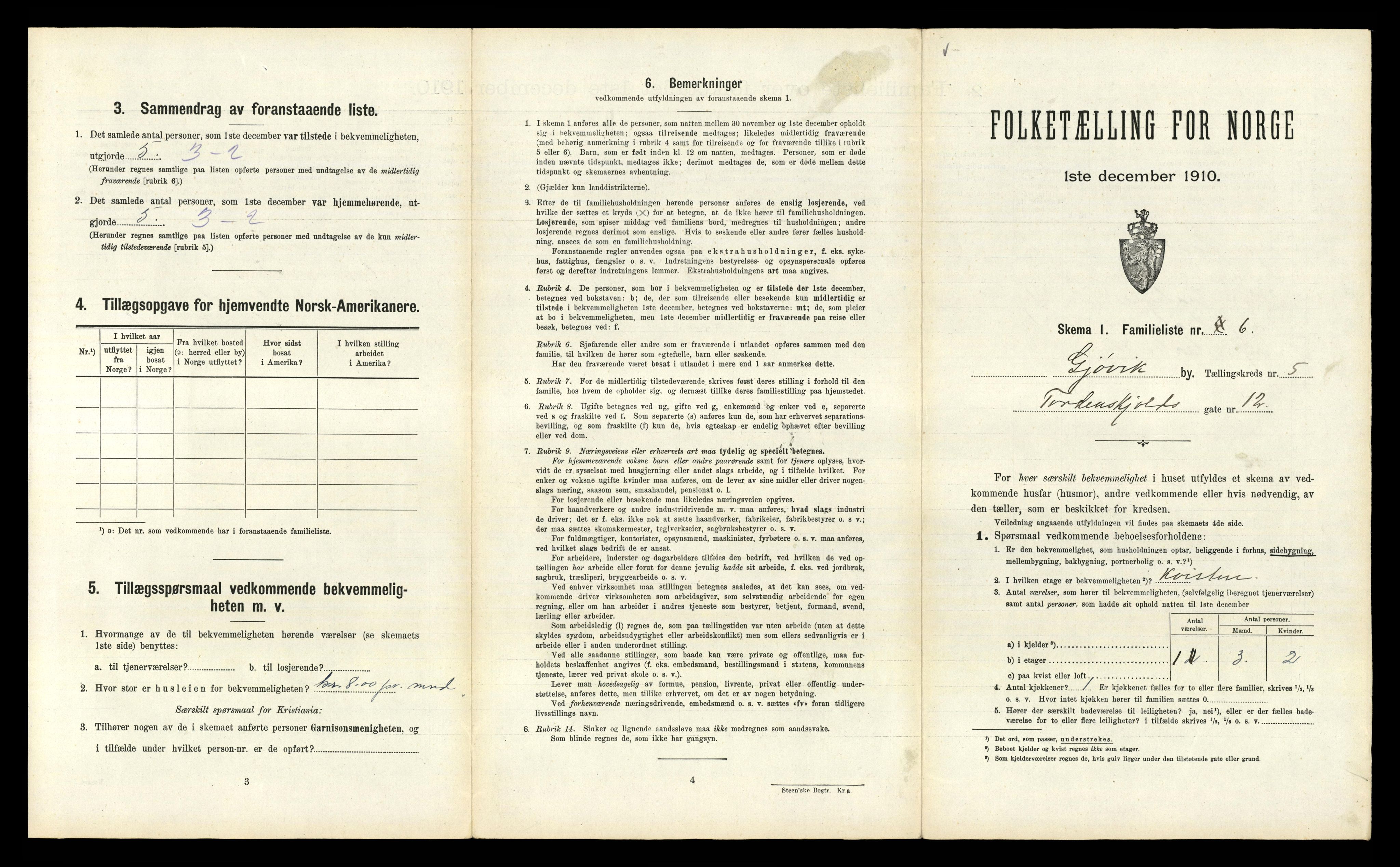 RA, 1910 census for Gjøvik, 1910, p. 1348