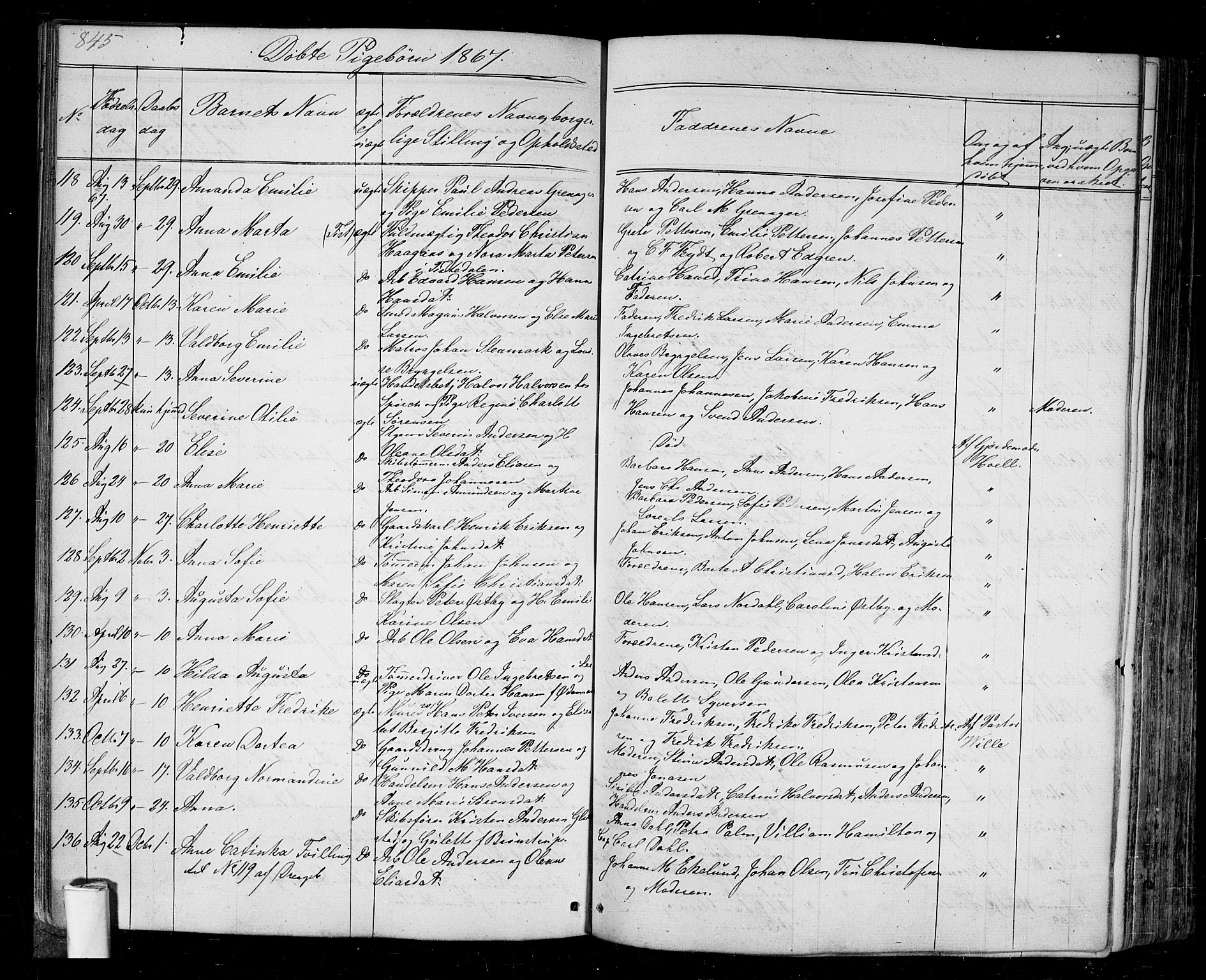 Halden prestekontor Kirkebøker, SAO/A-10909/G/Ga/L0005b: Parish register (copy) no. 5B, 1864-1868, p. 845