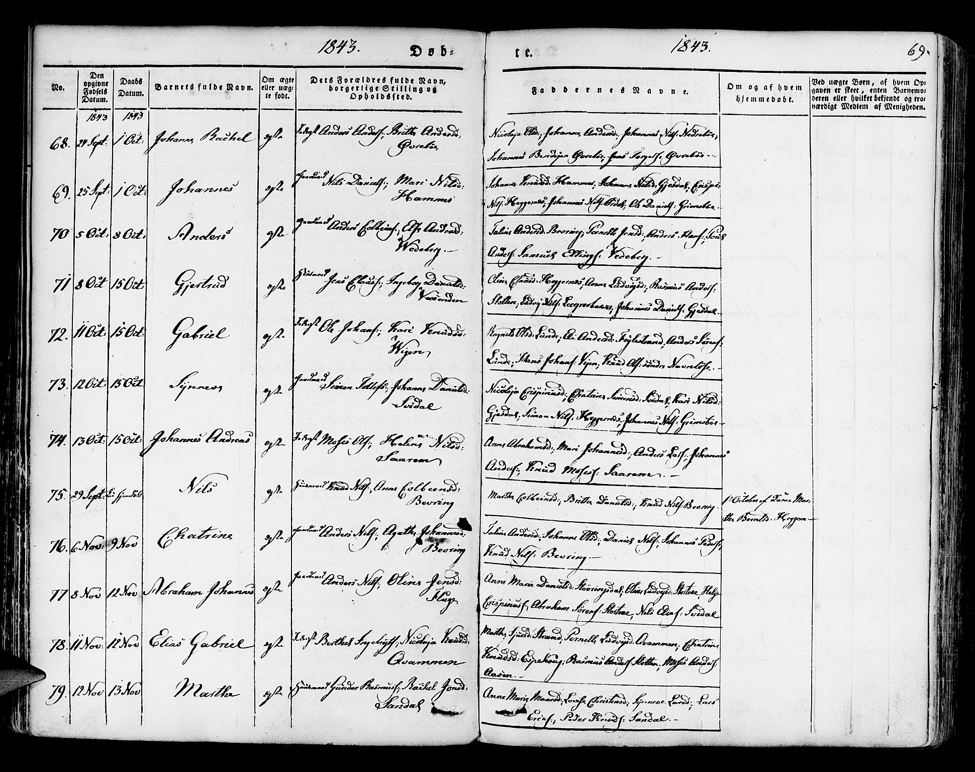 Jølster sokneprestembete, AV/SAB-A-80701/H/Haa/Haaa/L0009: Parish register (official) no. A 9, 1833-1848, p. 69