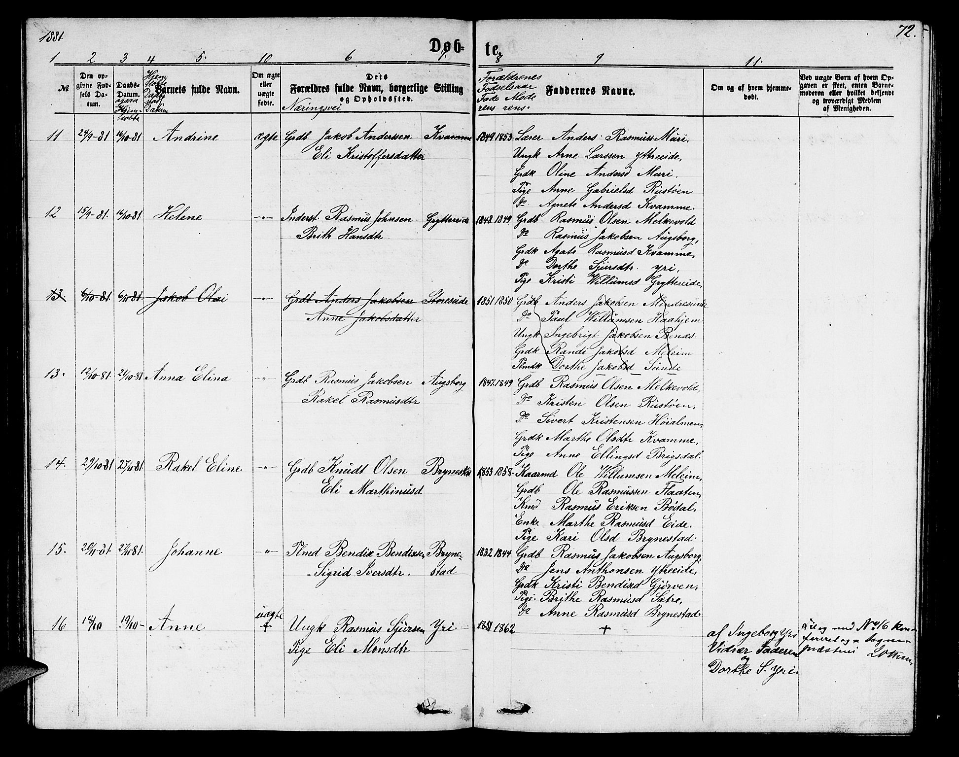 Innvik sokneprestembete, SAB/A-80501: Parish register (copy) no. B 2, 1864-1885, p. 72