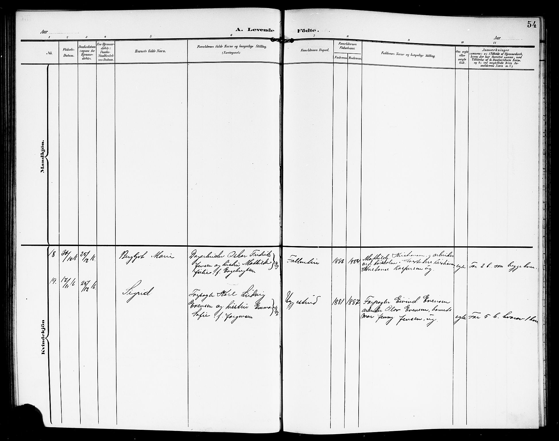 Vestby prestekontor Kirkebøker, AV/SAO-A-10893/G/Ga/L0002: Parish register (copy) no. I 2, 1903-1916, p. 54