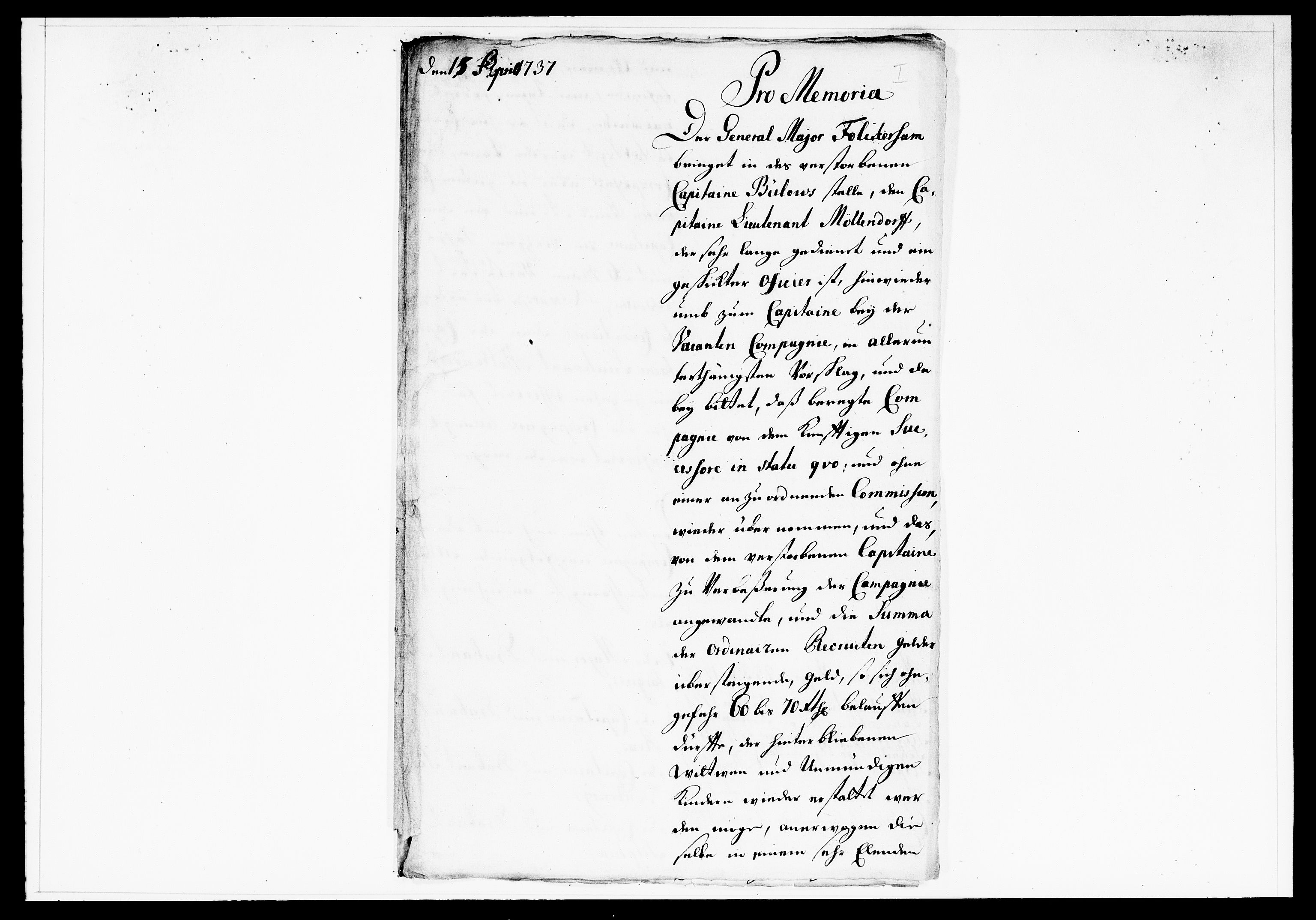 Krigskollegiet, Krigskancelliet, DRA/A-0006/-/1138-1142: Refererede sager, 1737, p. 143
