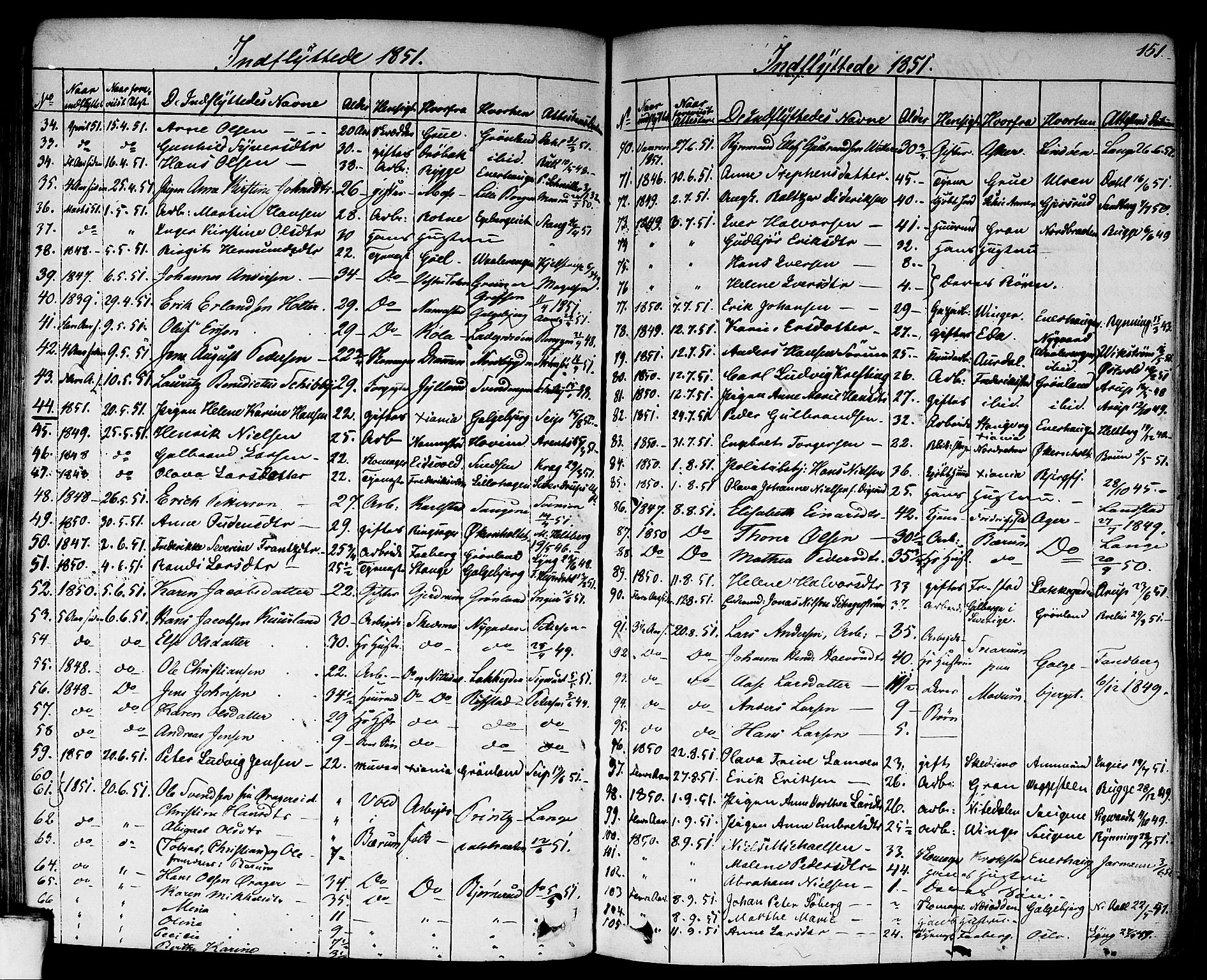 Aker prestekontor kirkebøker, SAO/A-10861/F/L0018: Parish register (official) no. 17, 1829-1852, p. 151