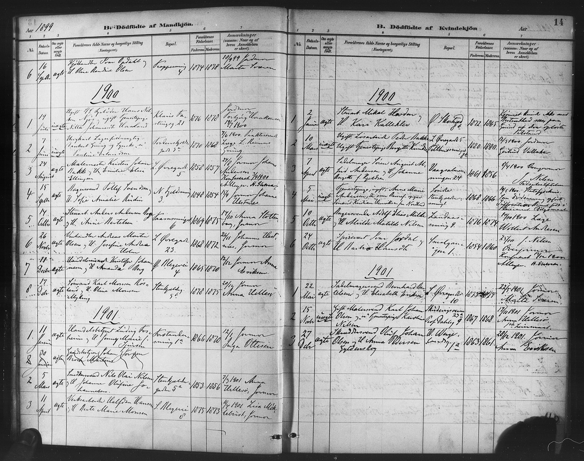 Korskirken sokneprestembete, SAB/A-76101/H/Haa/L0047: Parish register (official) no. E 5, 1884-1910, p. 14